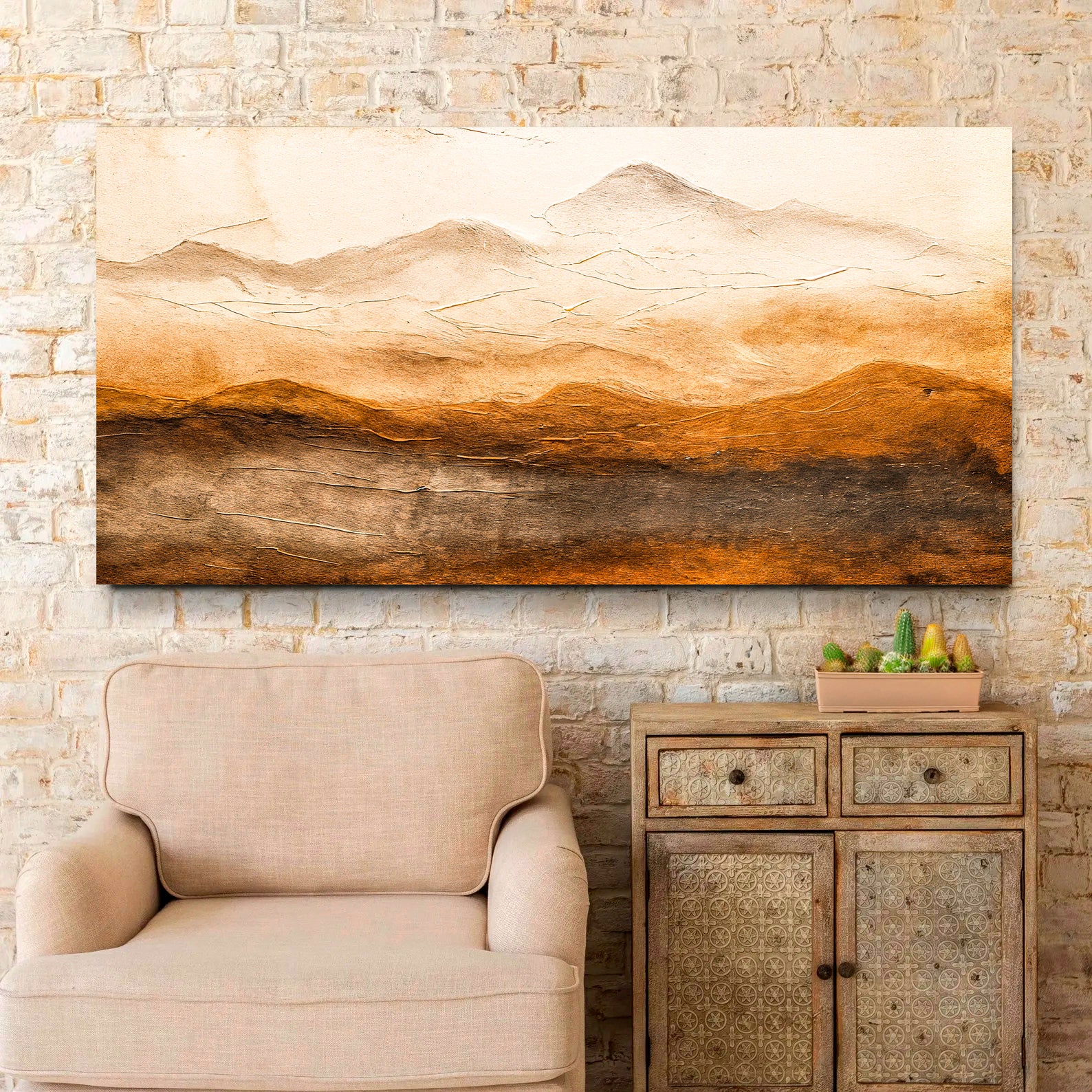Desert Mountain Horizon Abstract Wall Art - Image 5