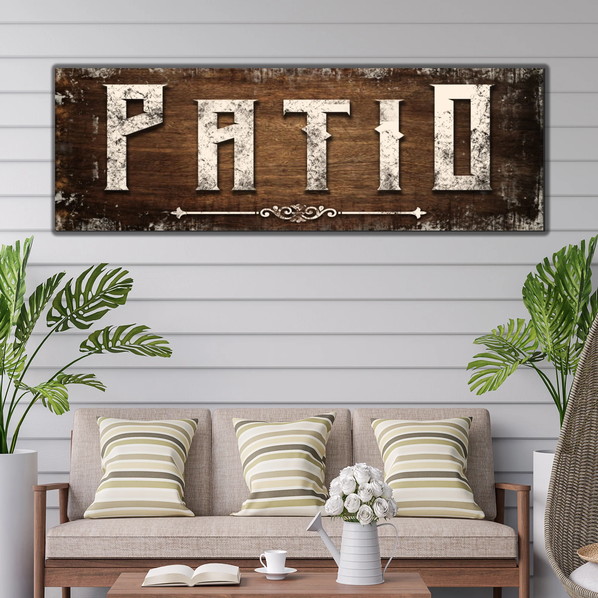 Distressed White Patio Sign - Image 2