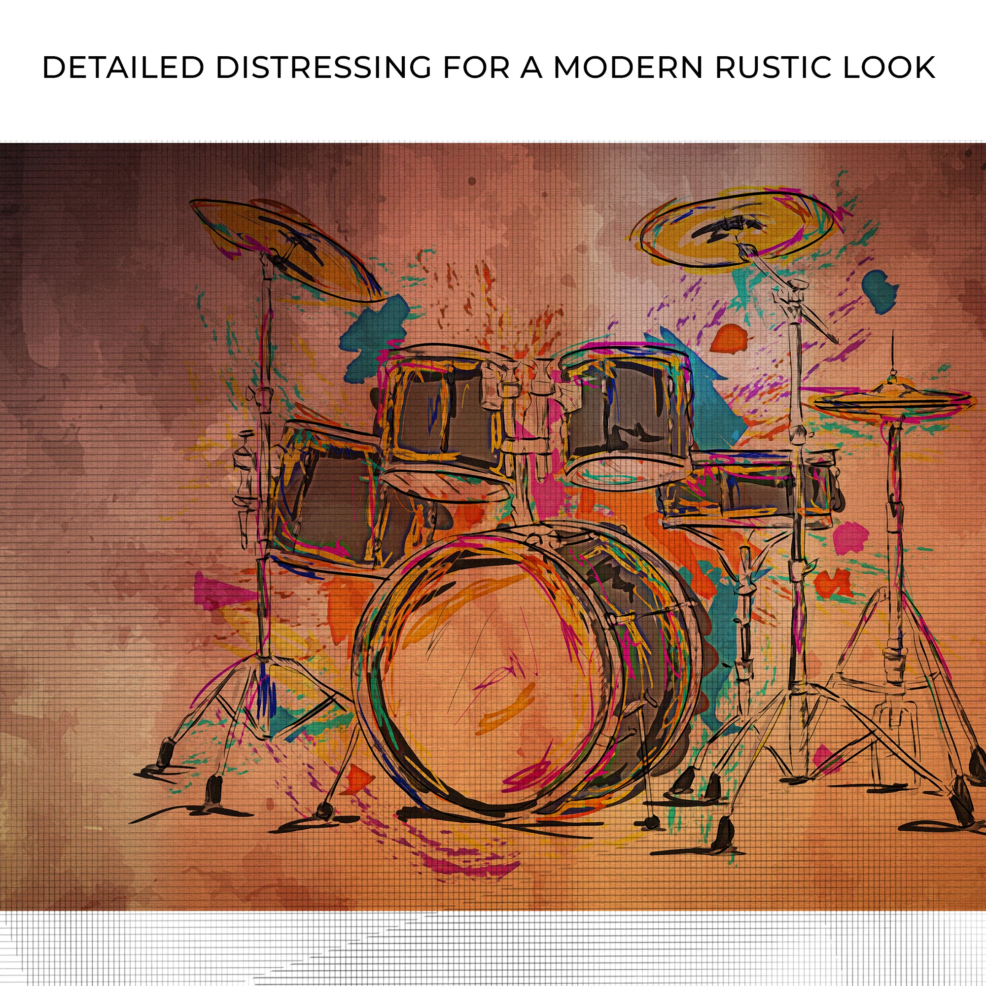 Drums Abstract Canvas Wall Art - Image 4