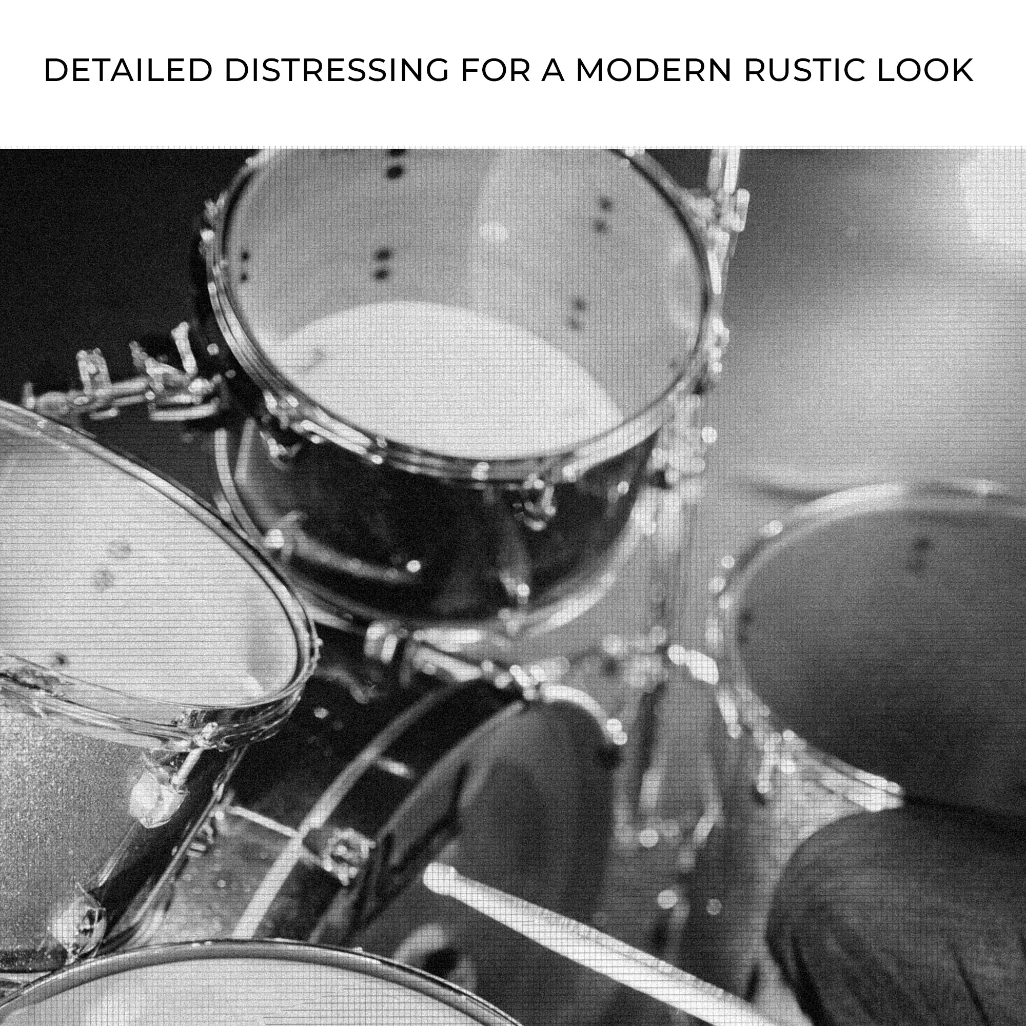 Drums Monochrome Canvas Wall Art - Image 4