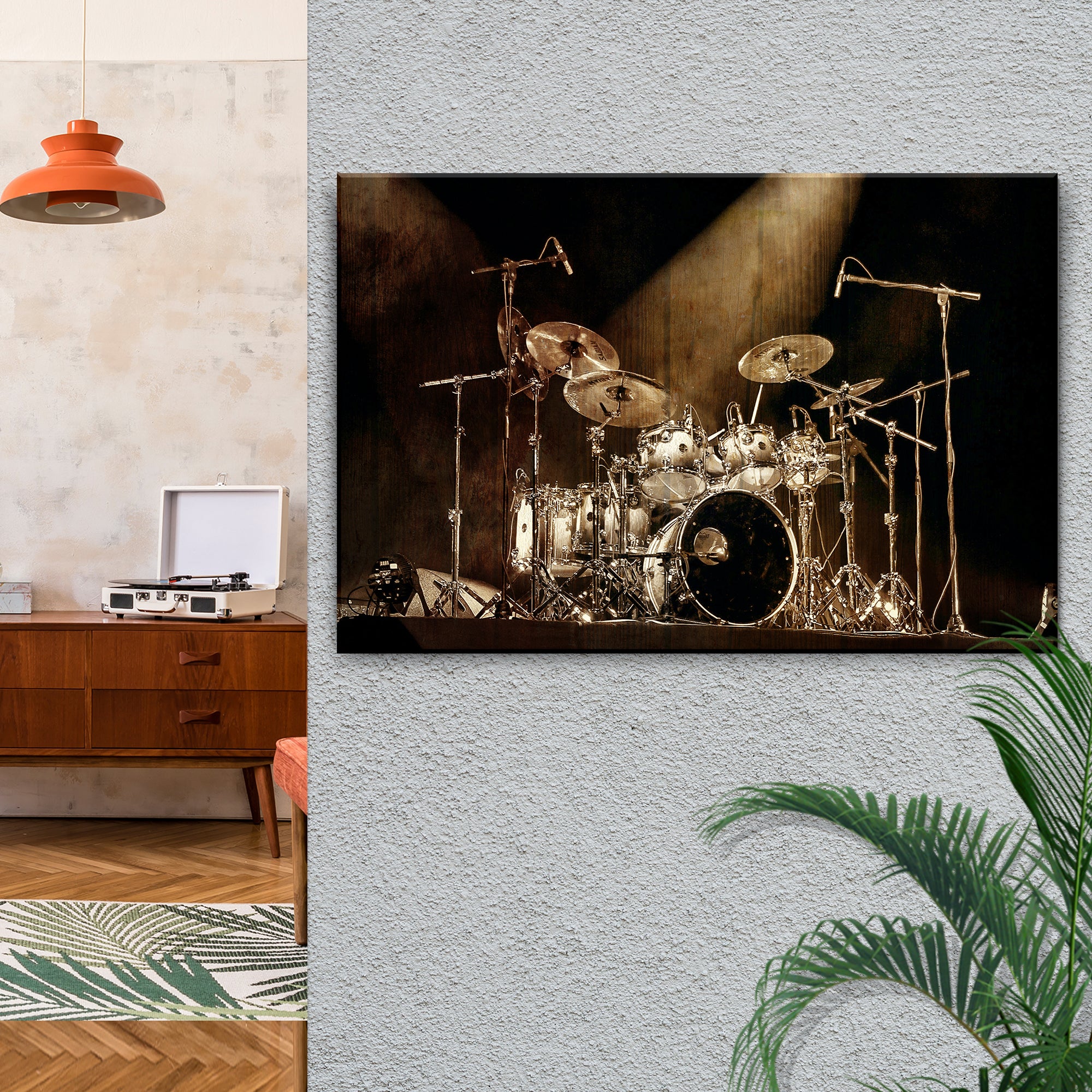 Drums Rustic Canvas Wall Art - Image 2