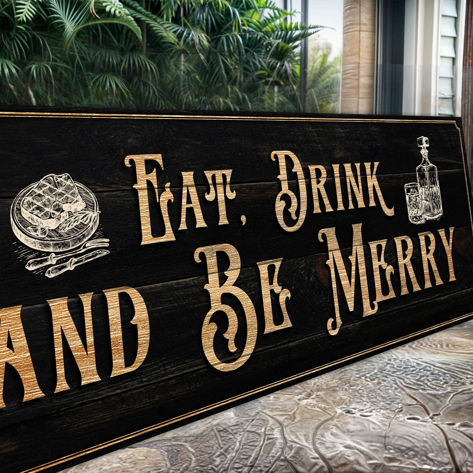 Eat, Drink And Be Merry Family Sign - Image 4