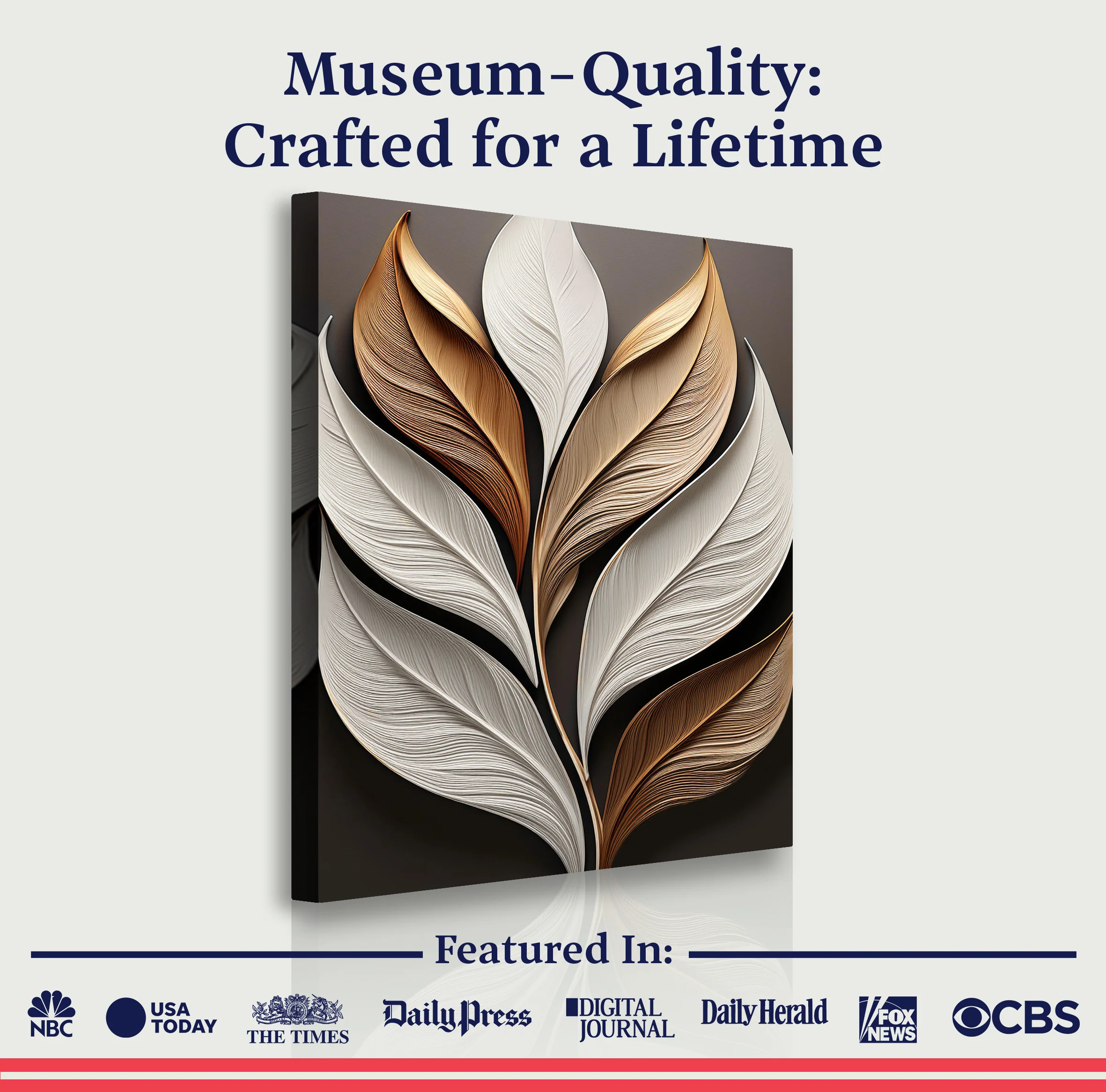 Elegant 3D Leaf Wall Art - Image 6