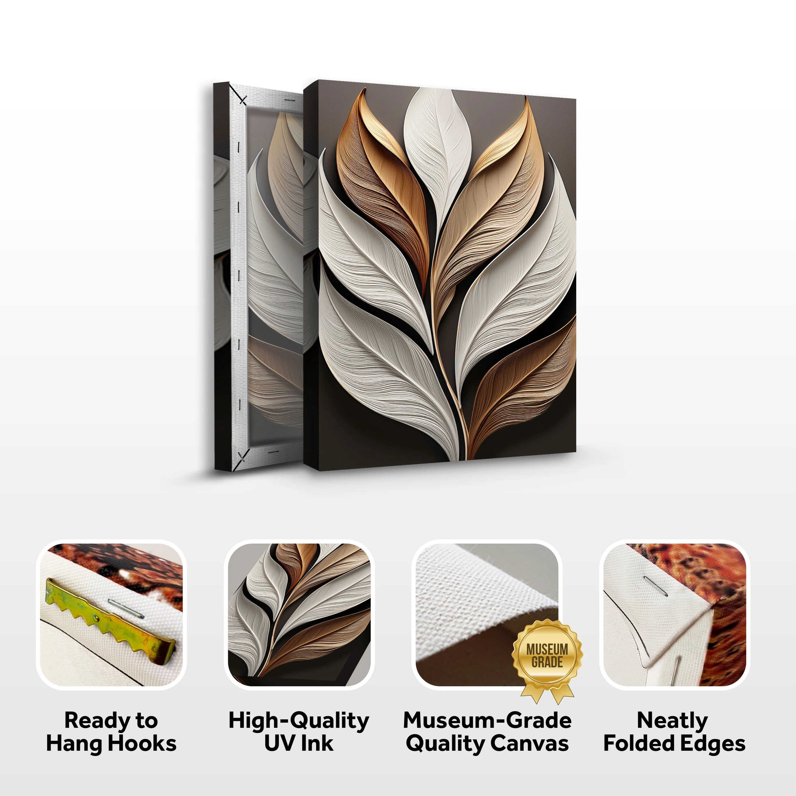 Elegant 3D Leaf Wall Art - Image 8