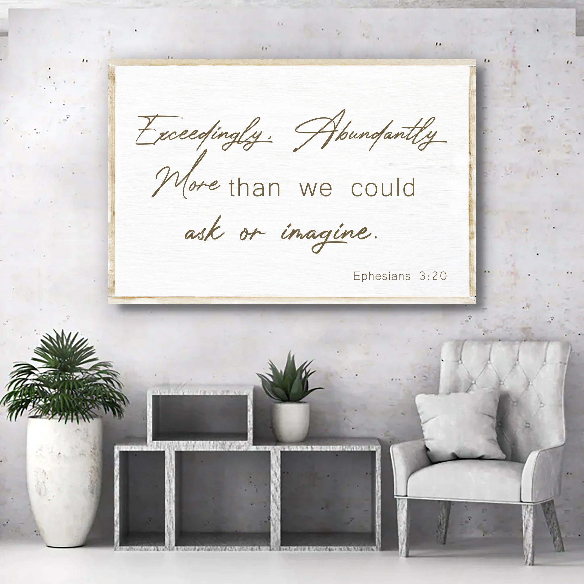 Ephesians 3:20 Farmhouse Faith Sign II - Image 2