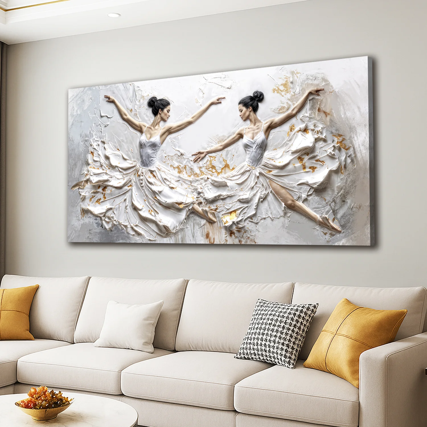 Modern Ethereal Dancers Impasto Wall Art - Image 4