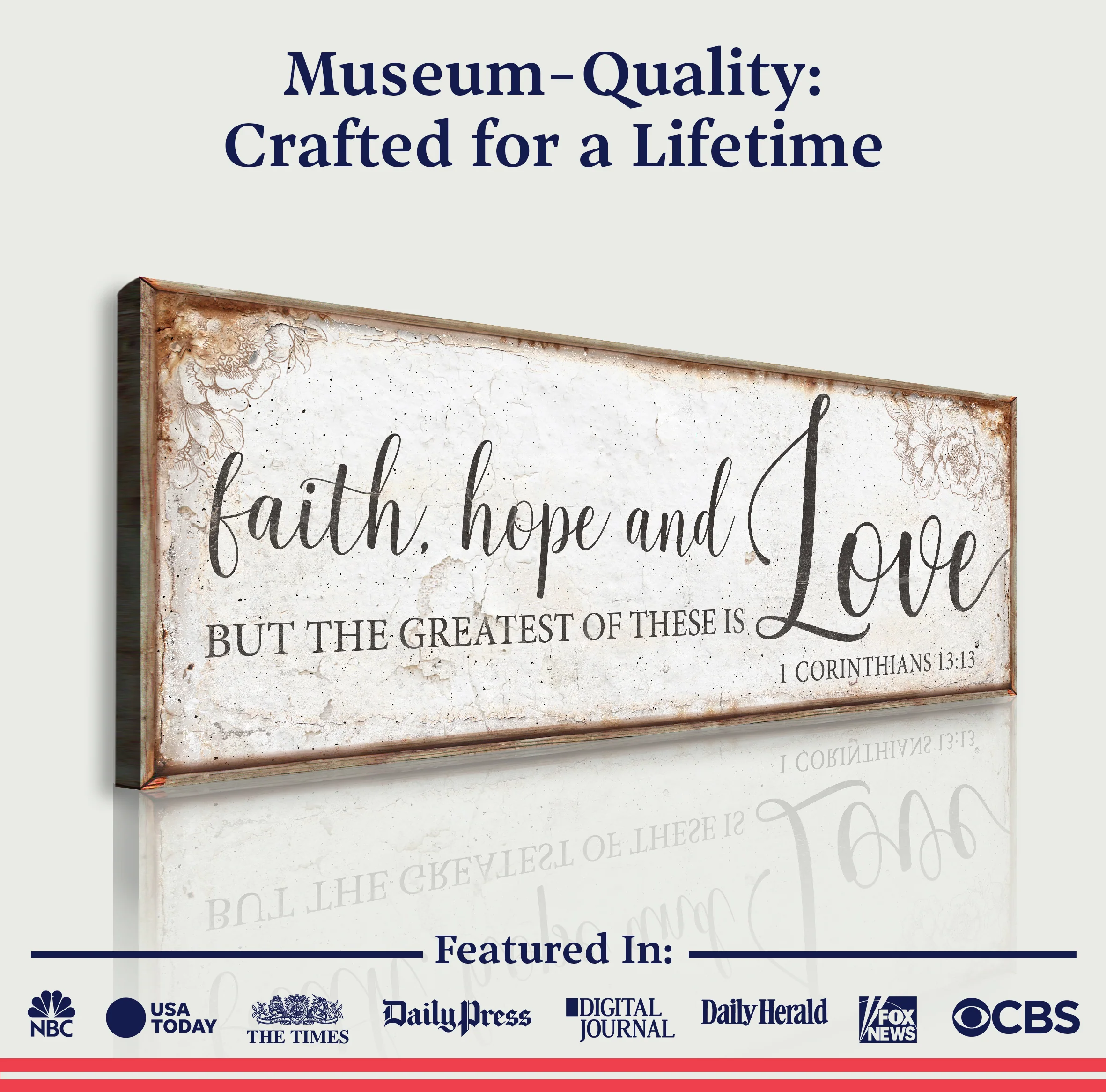 Faith Hope And Love 1 Corinthians 13:13 Faith Sign - Image 4