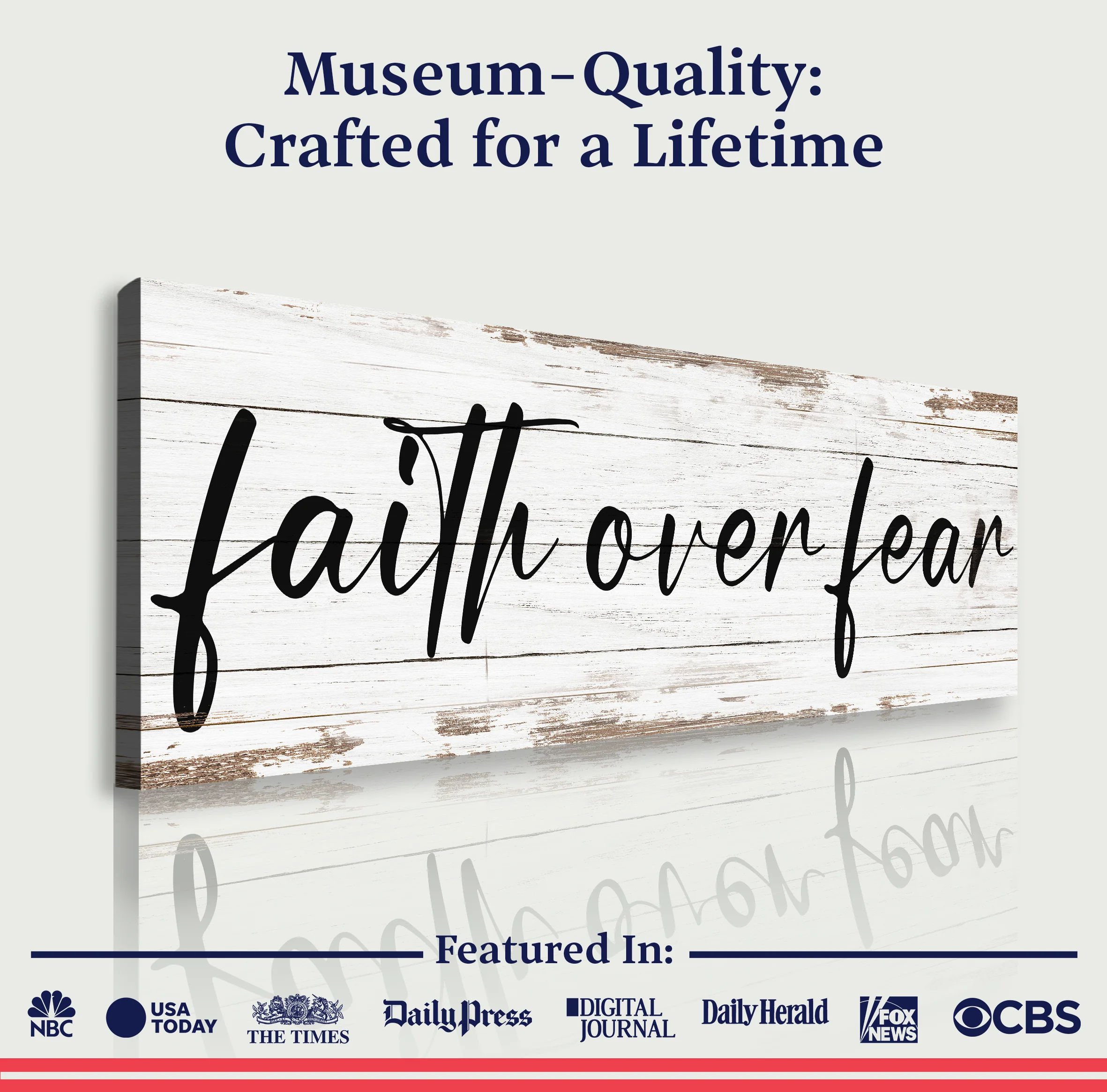Faith Over Fear Faith Sign III - Image 4