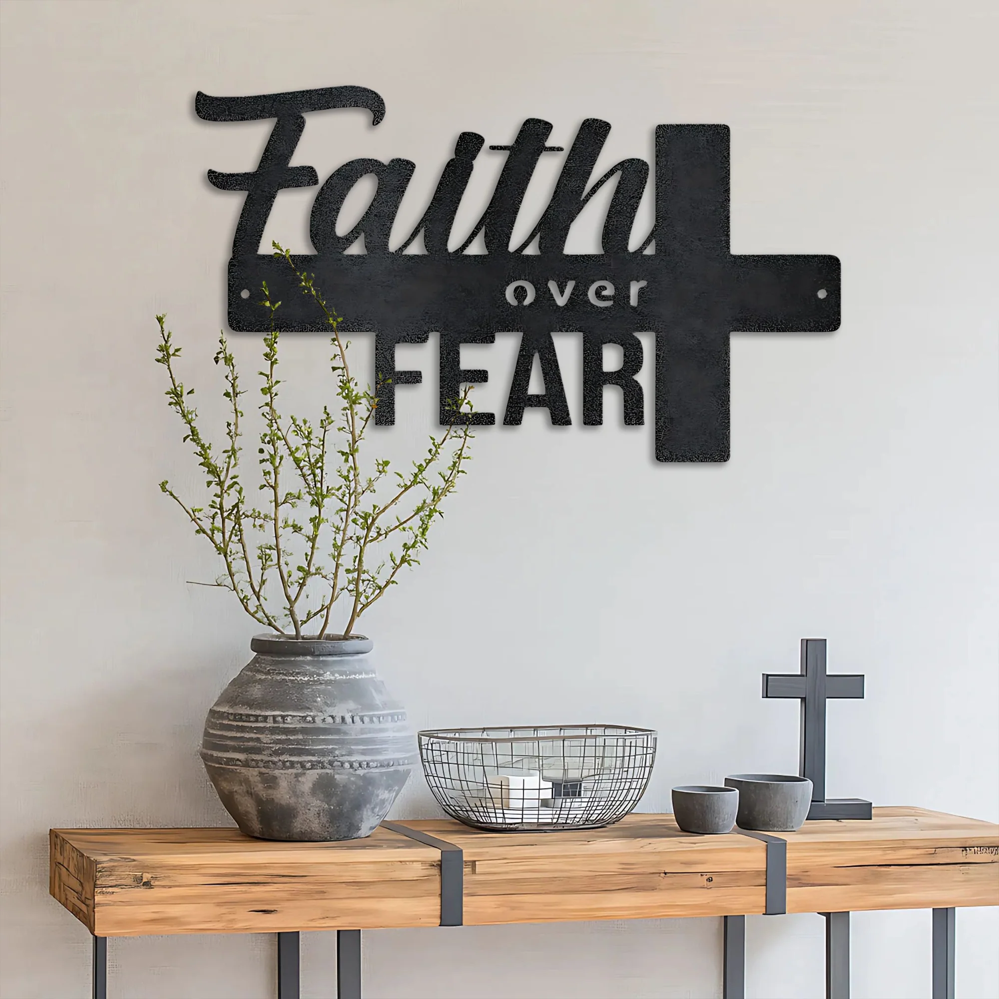 Faith Over Fear- Steel Sign - Image 4