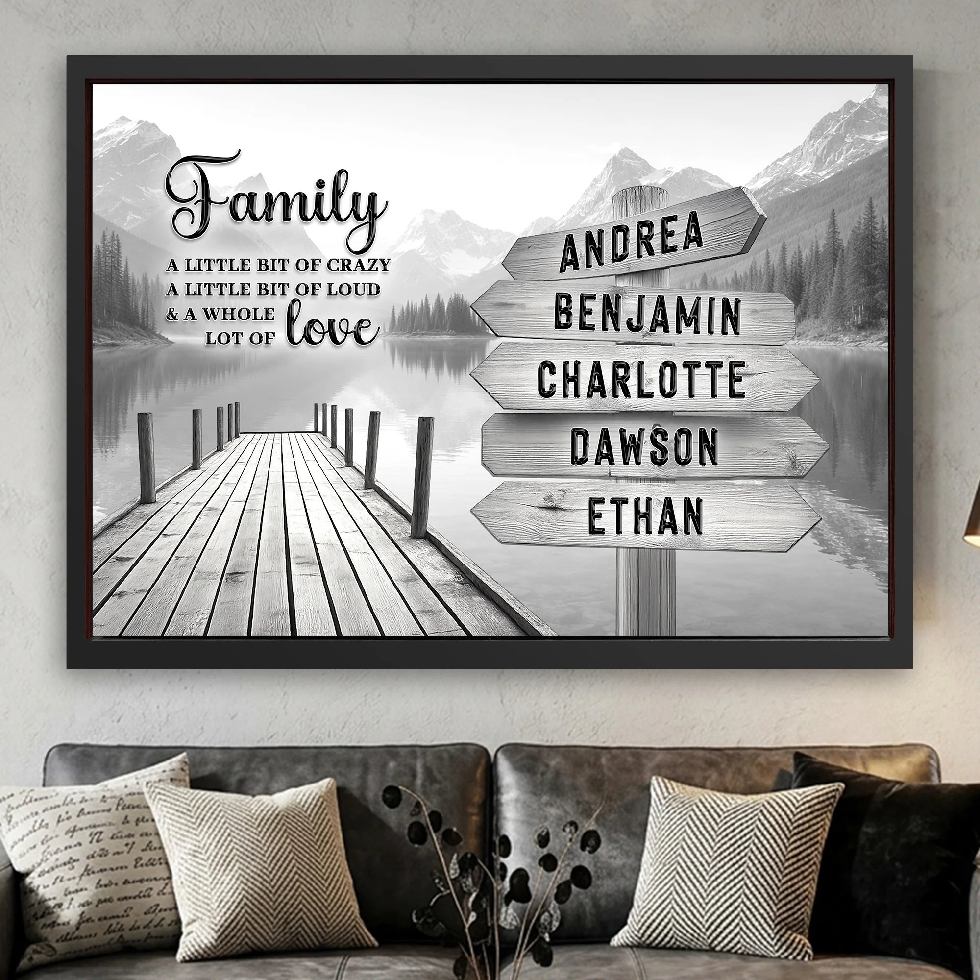 Family A Whole Lot Of Love Grey Wall Sign - Image 15