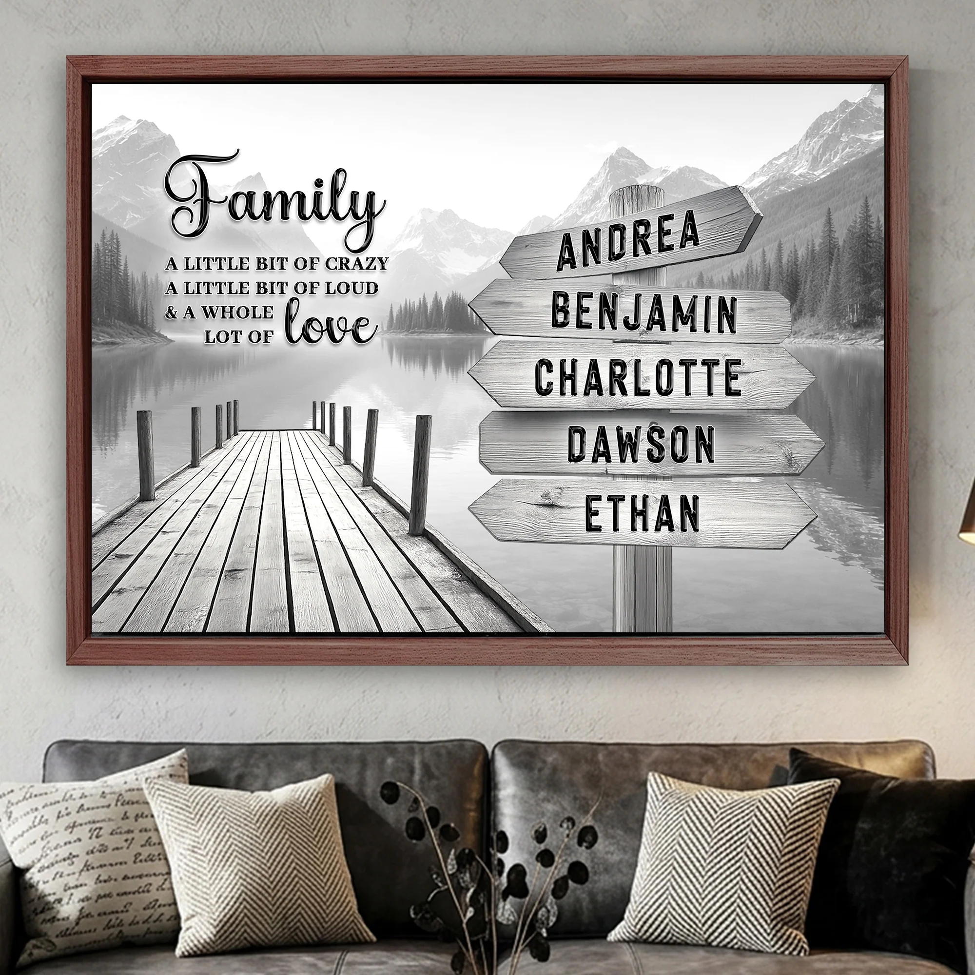 Family A Whole Lot Of Love Grey Wall Sign - Image 16