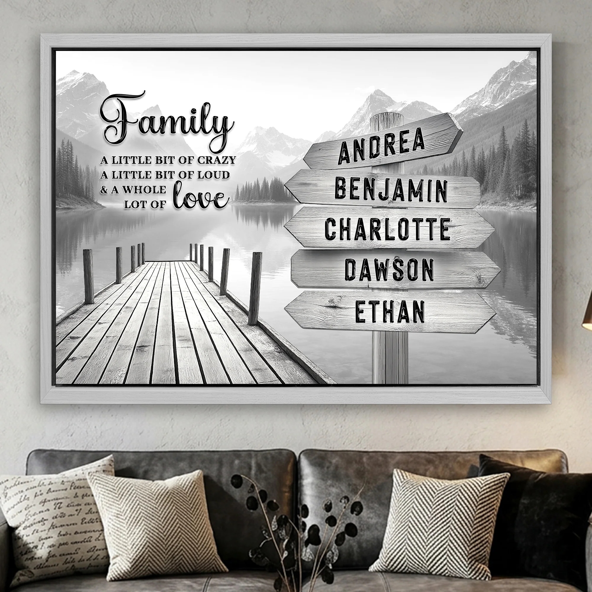 Family A Whole Lot Of Love Grey Wall Sign - Image 17