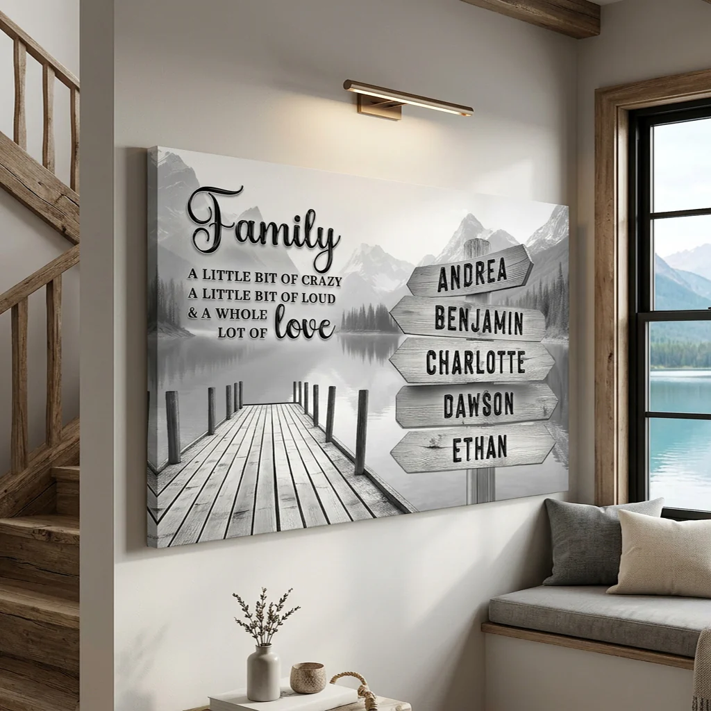 Family A Whole Lot Of Love Grey Wall Sign - Image 2