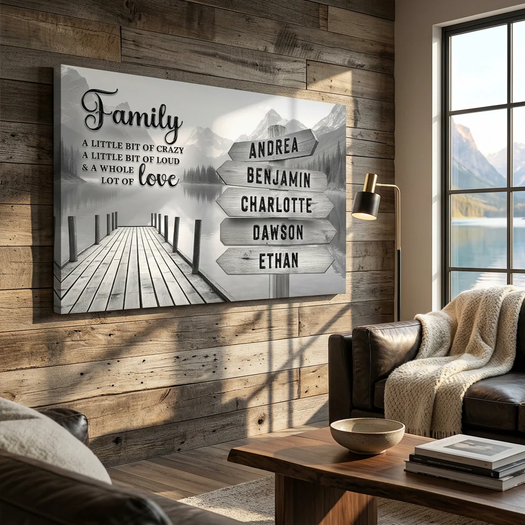 Family A Whole Lot Of Love Grey Wall Sign - Image 3