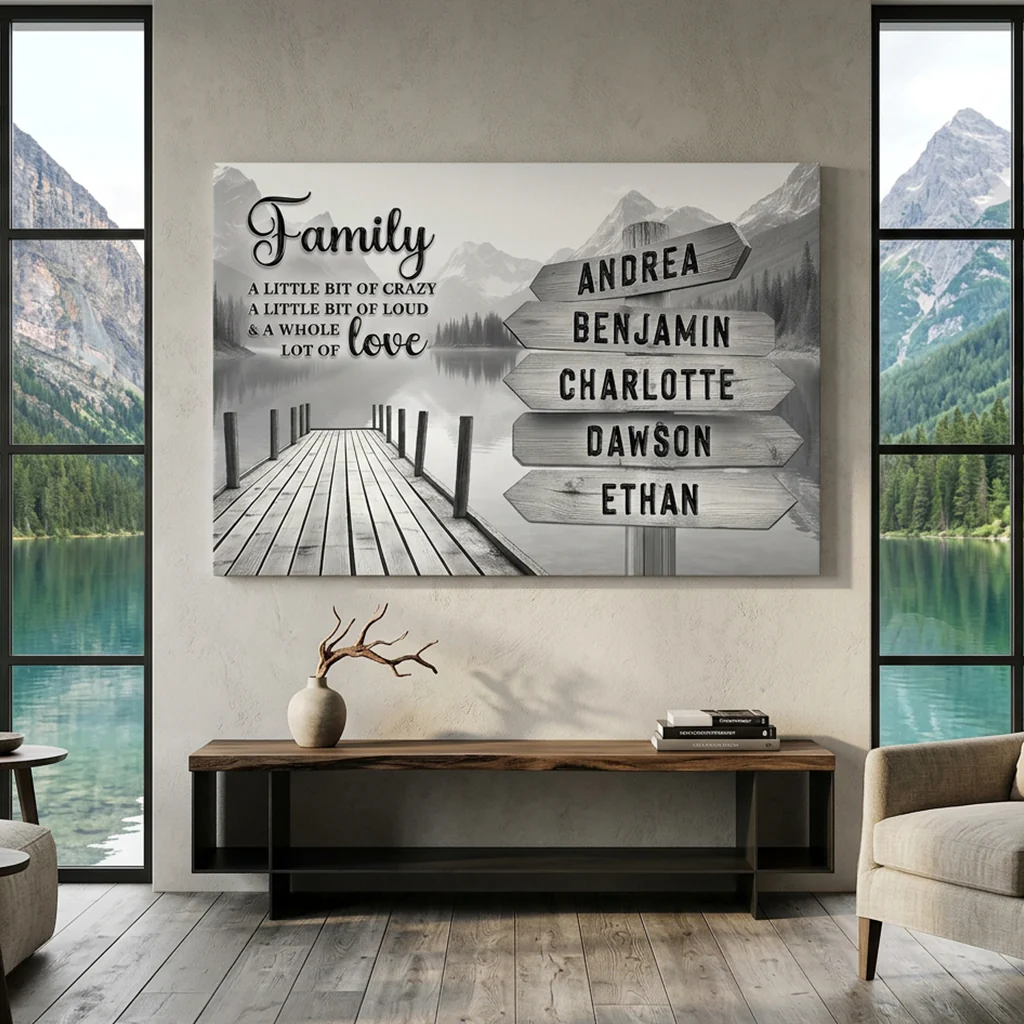 Family A Whole Lot Of Love Grey Wall Sign - Image 4