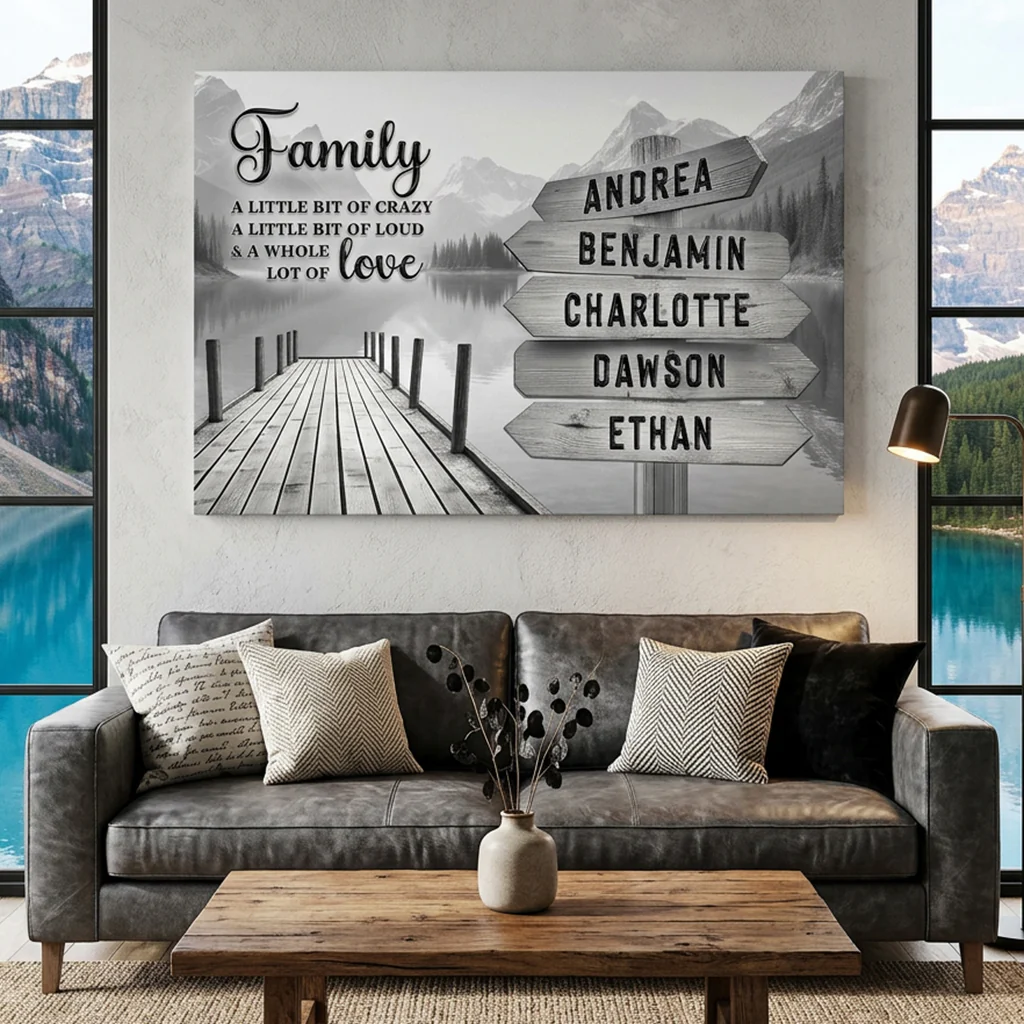 Family A Whole Lot Of Love Grey Wall Sign - Image 5
