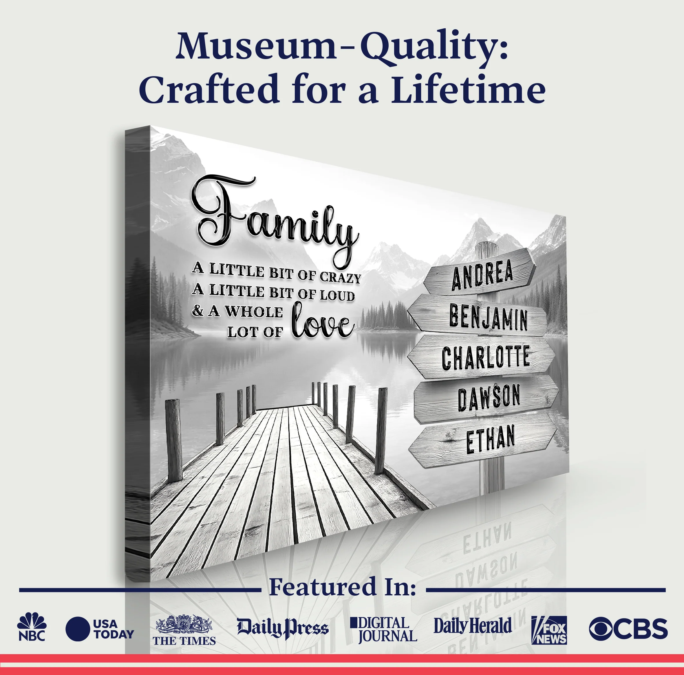 Family A Whole Lot Of Love Grey Wall Sign - Image 6
