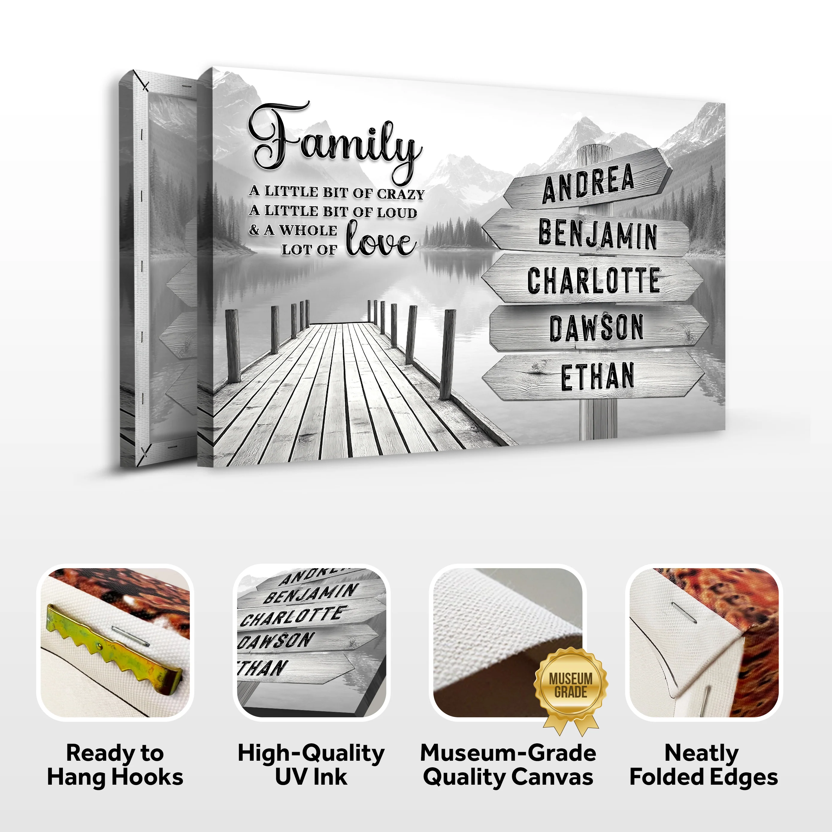 Family A Whole Lot Of Love Grey Wall Sign - Image 8