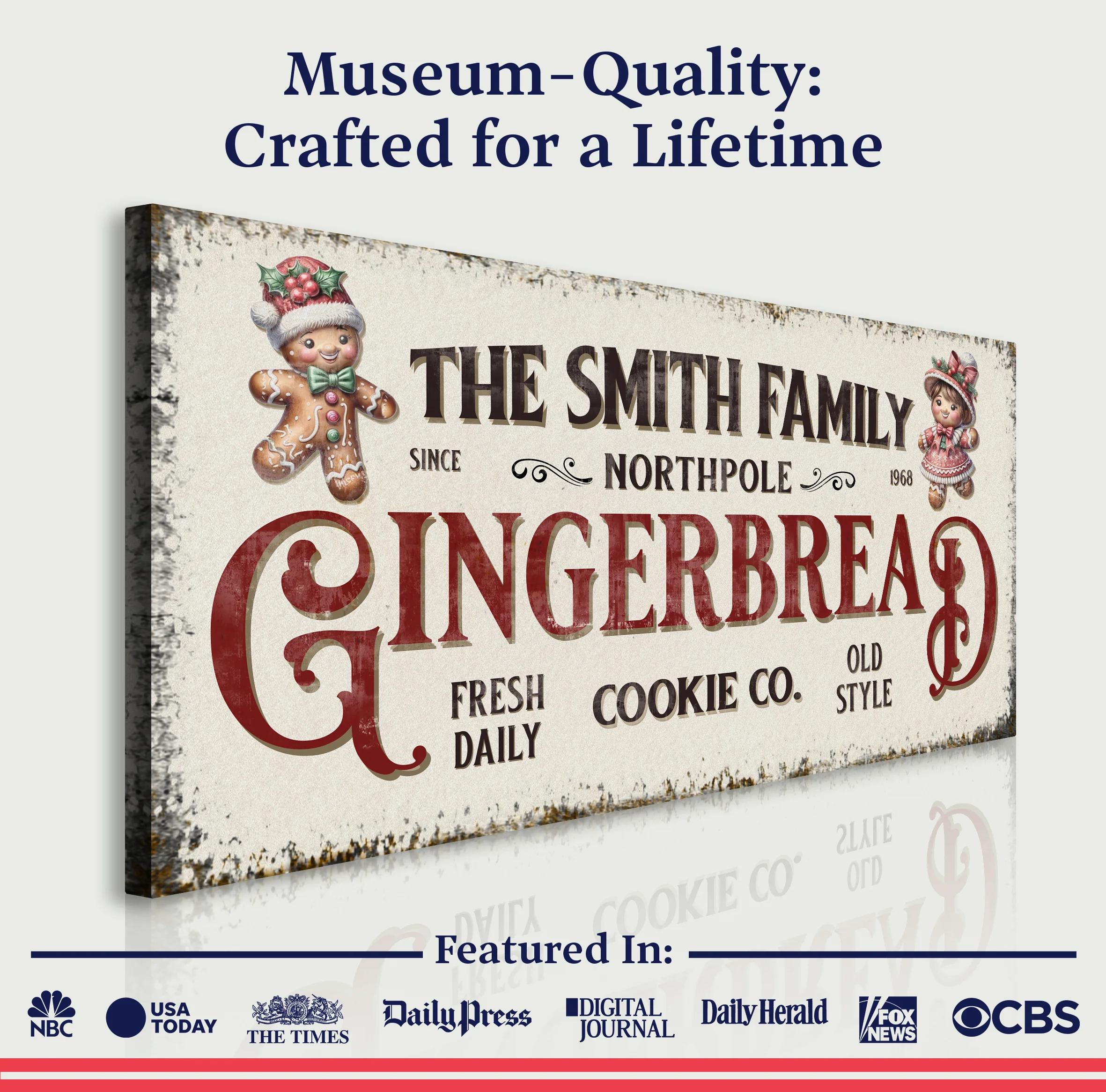 Family Gingerbread Bakery Christmas Sign - Image 4
