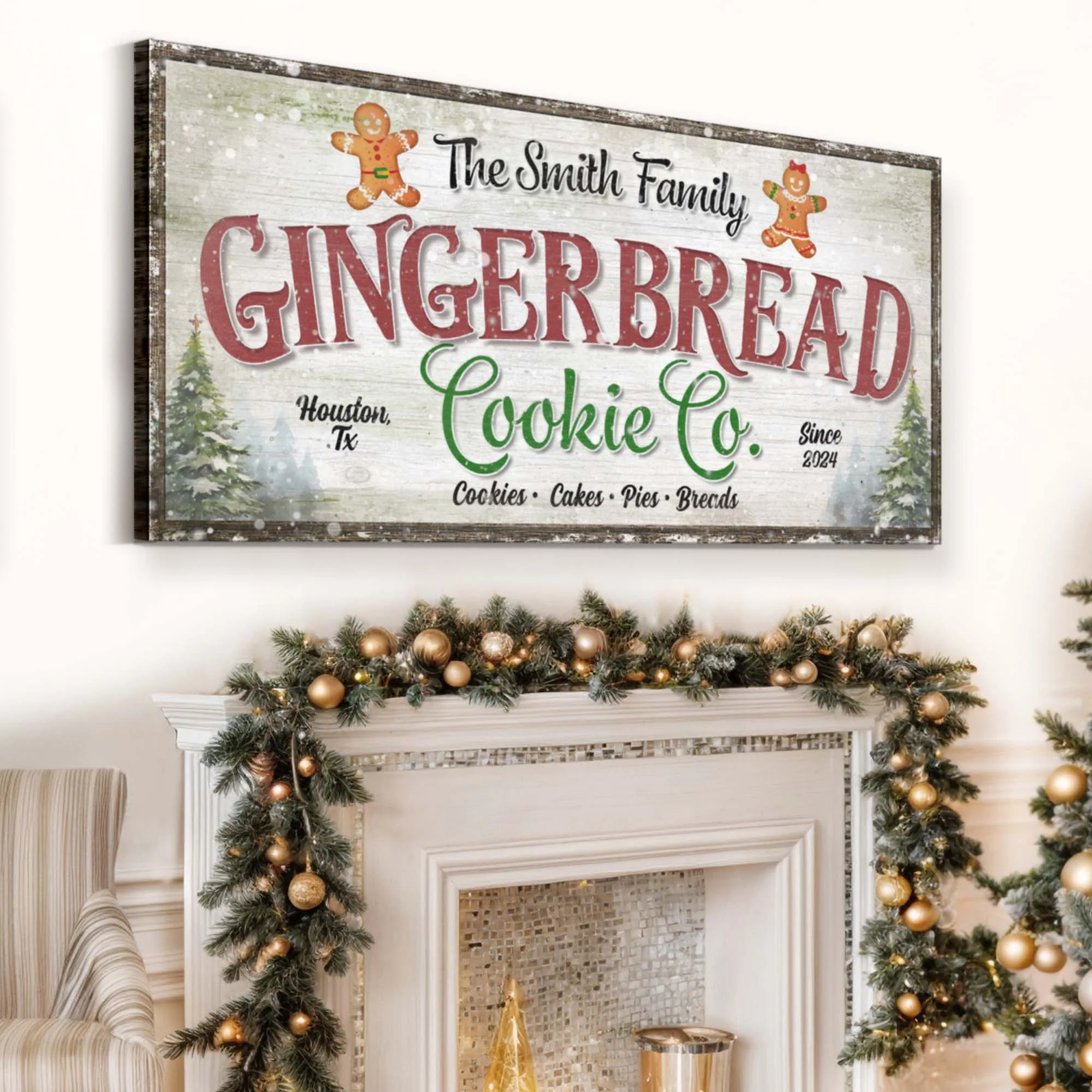 Family Gingerbread Bakery Christmas Sign III - Image 3
