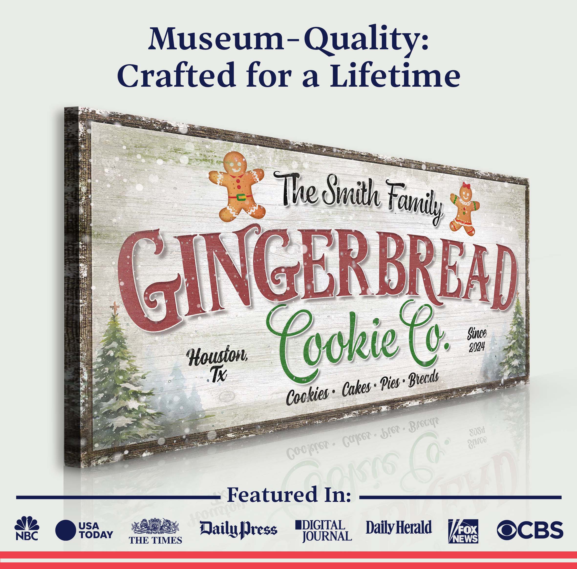 Family Gingerbread Bakery Christmas Sign III - Image 5