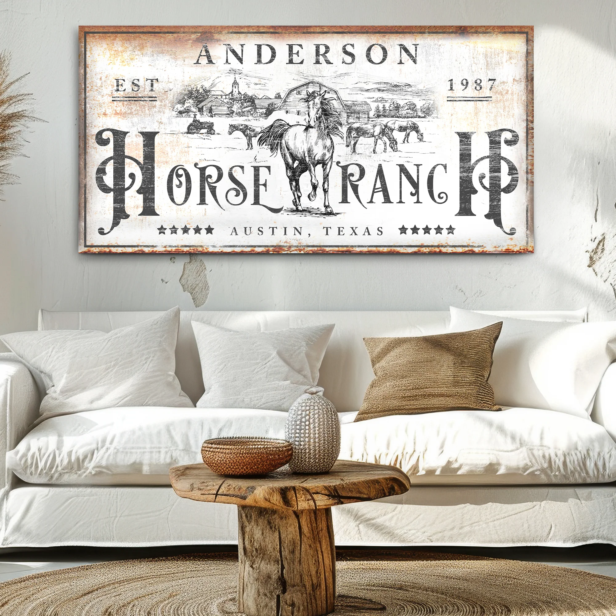 Family Horse Ranch Rustic Sign - Image 3