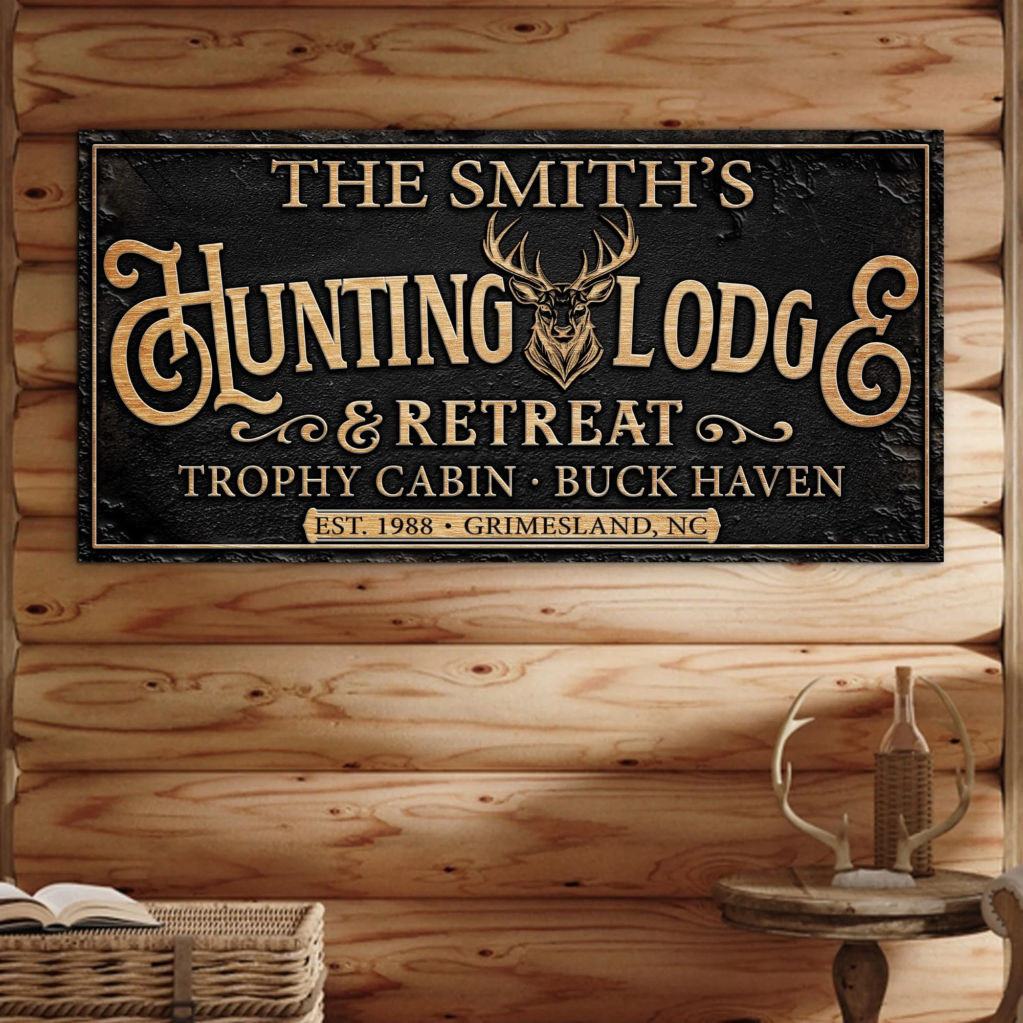 Family Hunting Lodge Retreat Sign - Image 3