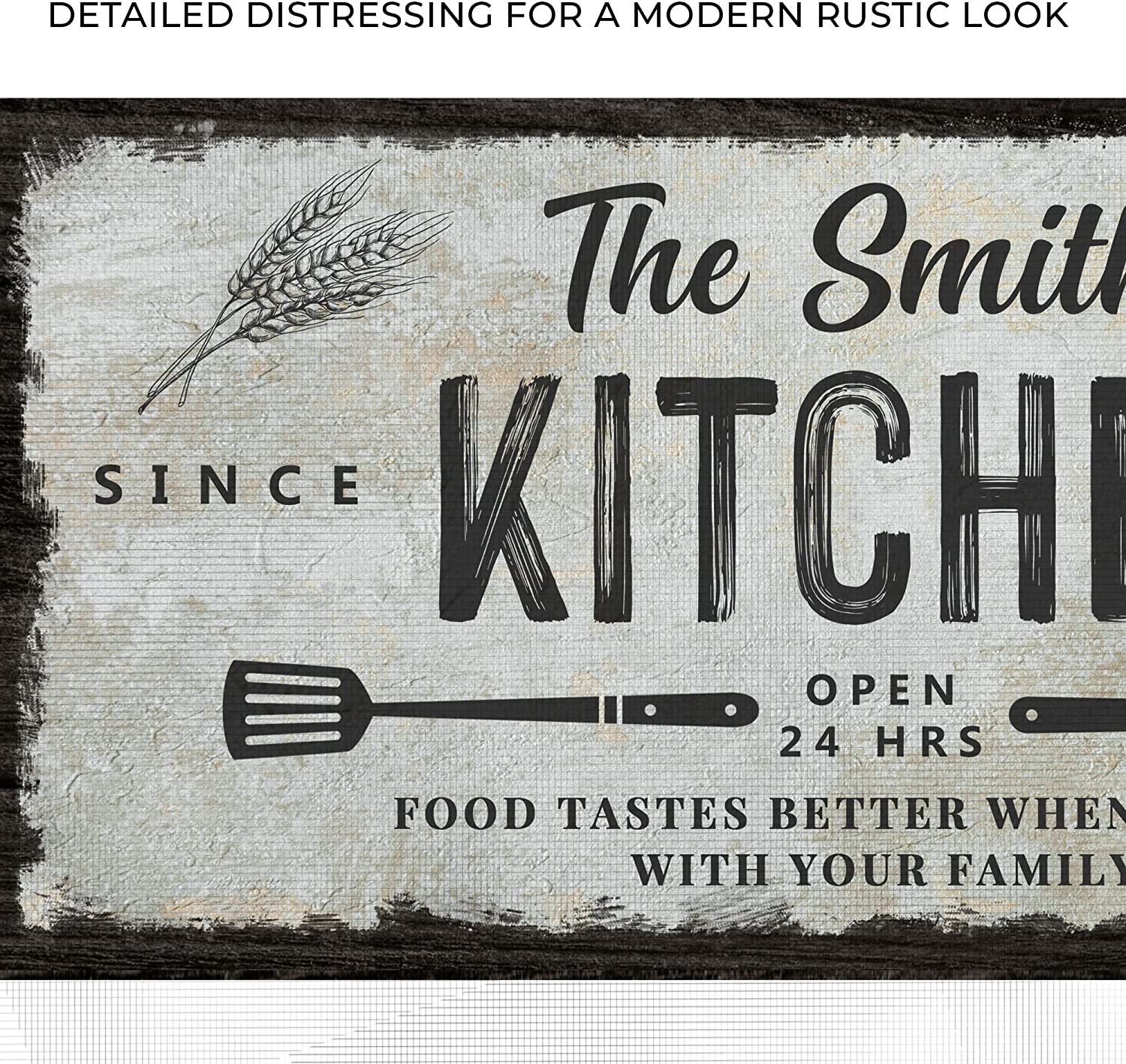 Family Kitchen (Whisk and Spatulla) - Personalized Family Huge Canvas - Image 3