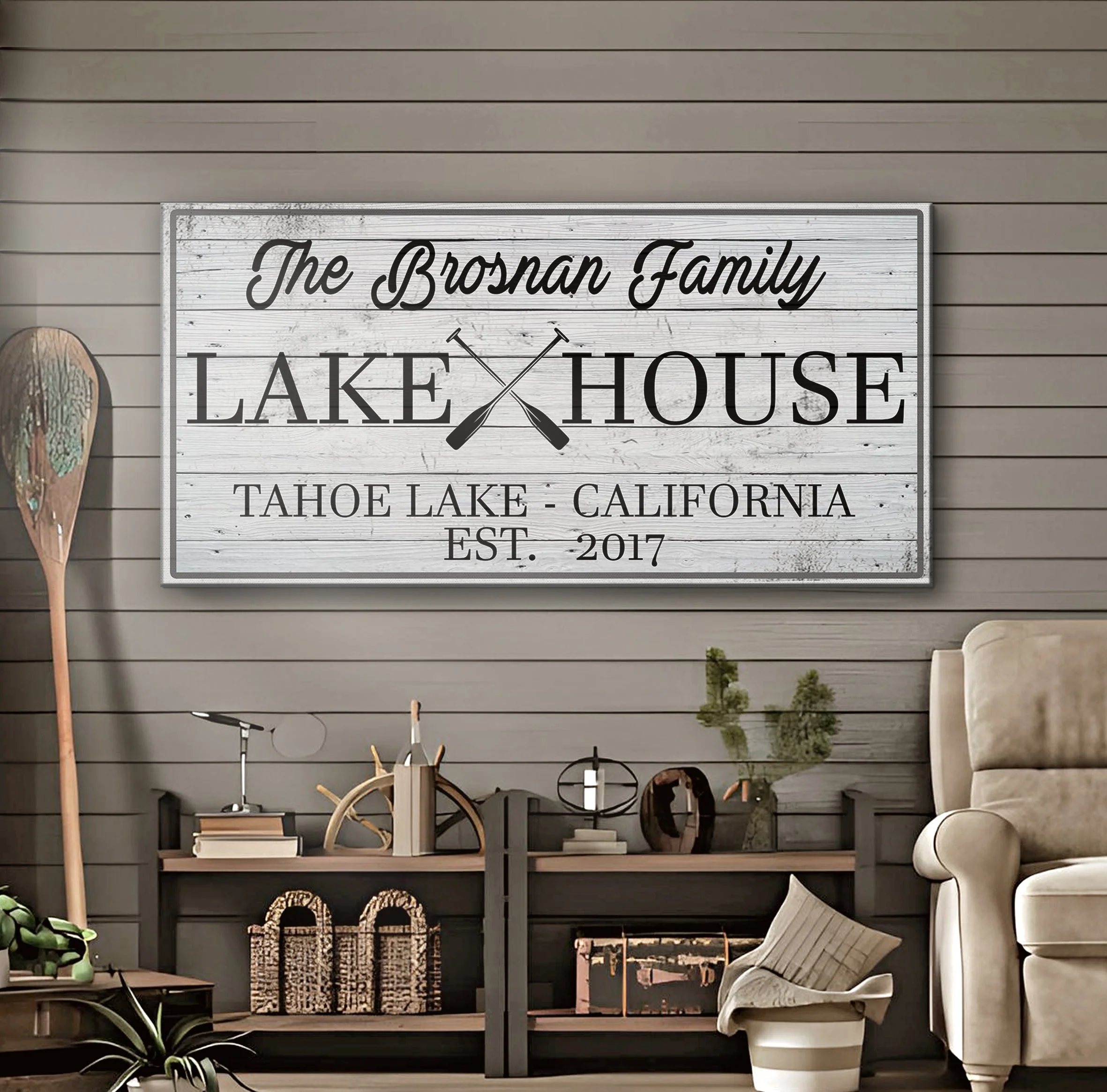 Family Lake House Paddle Sign - Image 3