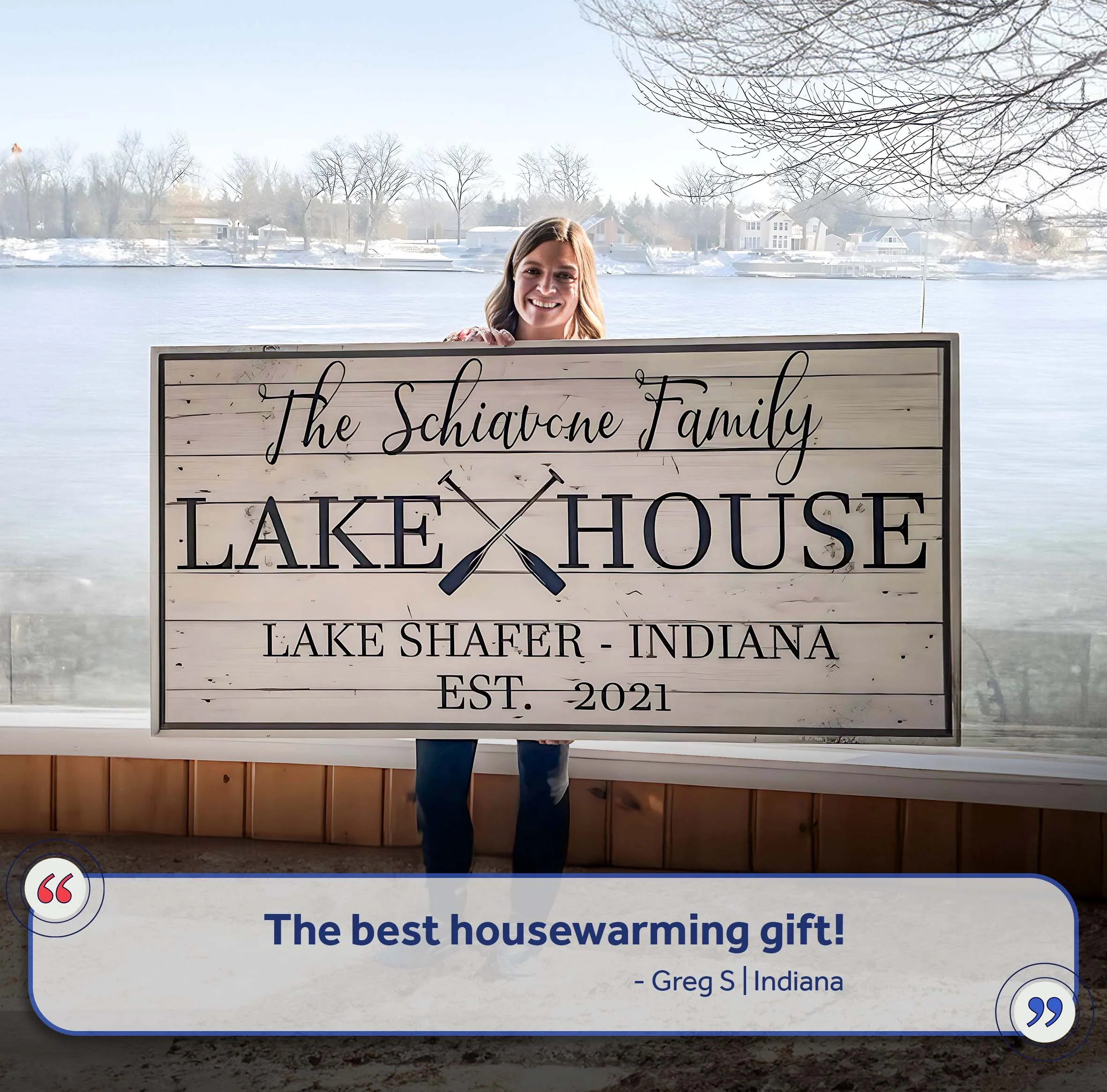 Family Lake House Paddle Sign - Image 7