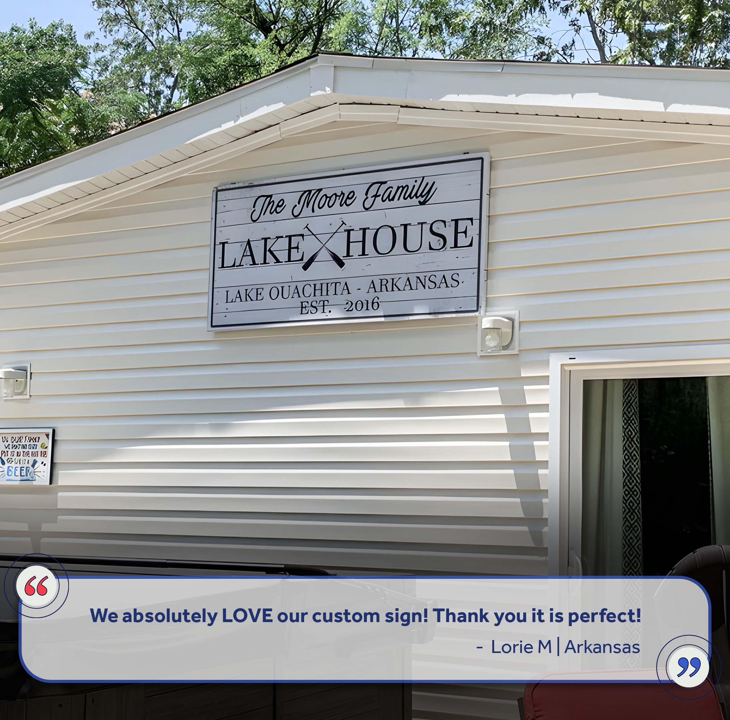 Family Lake House Paddle Sign - Image 8