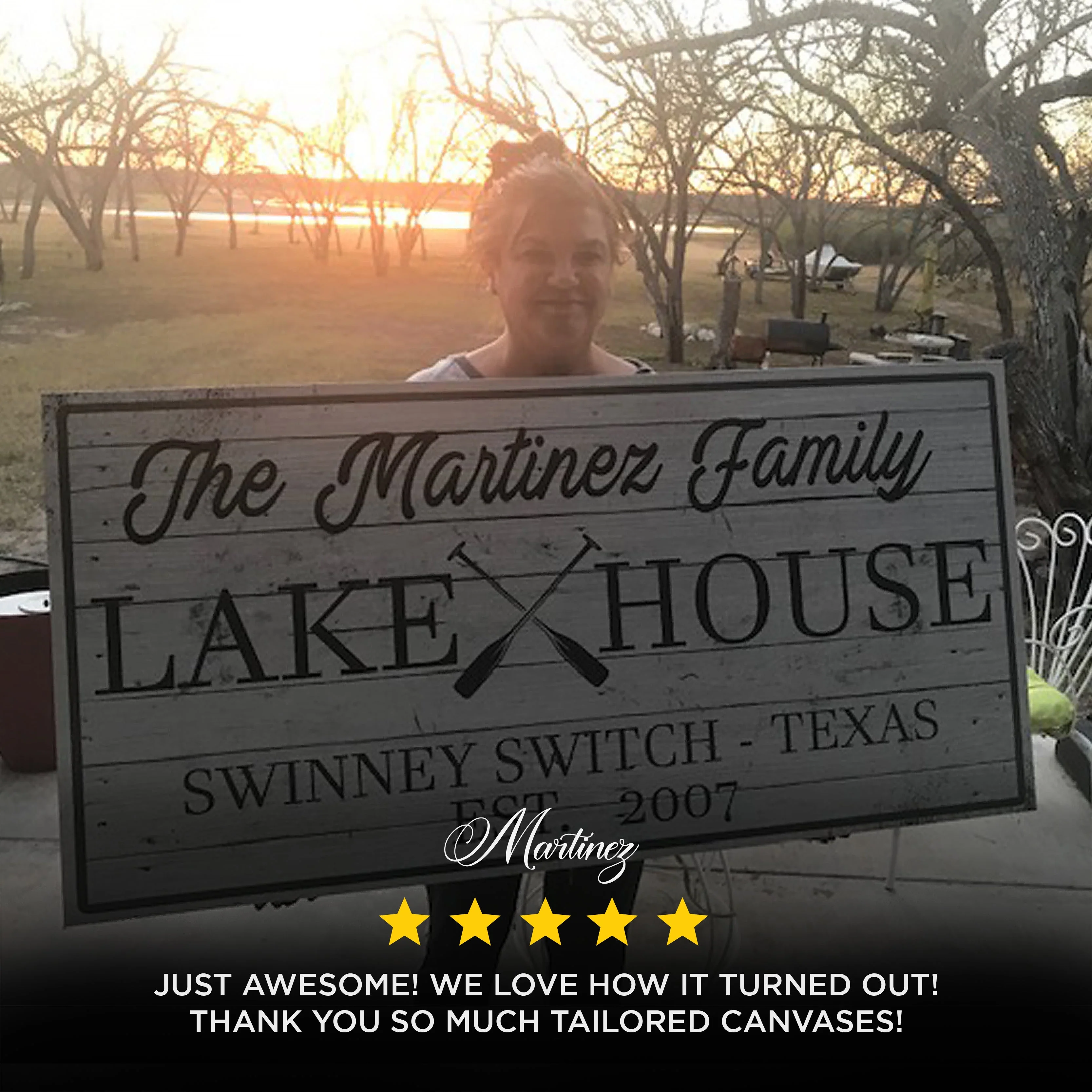 Family Lake House Paddle Sign I - Image 3
