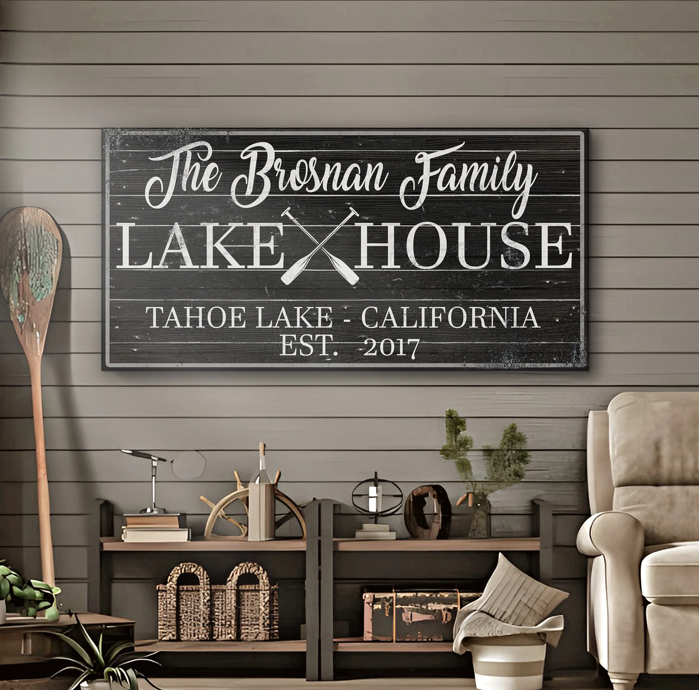 Family Lake House Paddle Sign II - Image 2