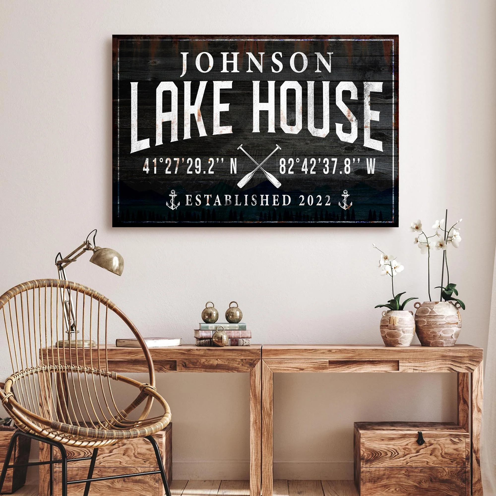 Family Lake House Paddle Sign (Free Shipping) - Image 2
