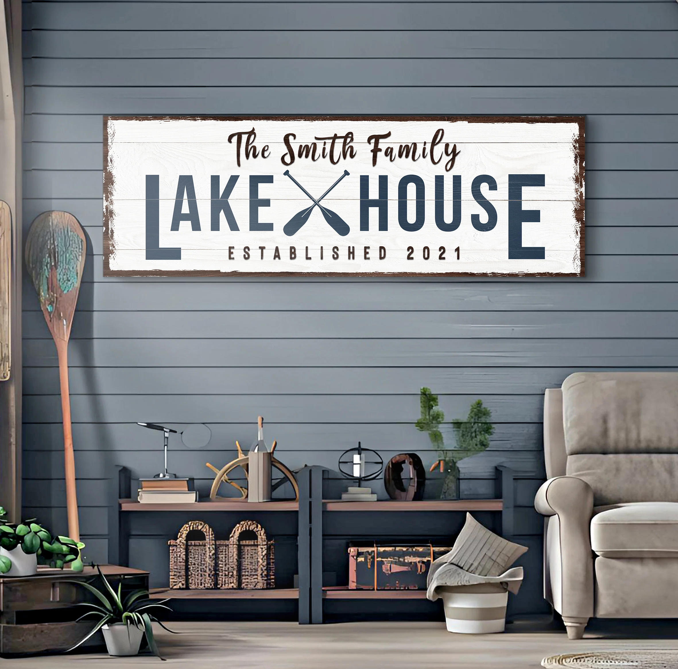 Family Lake House Sign II - Image 2