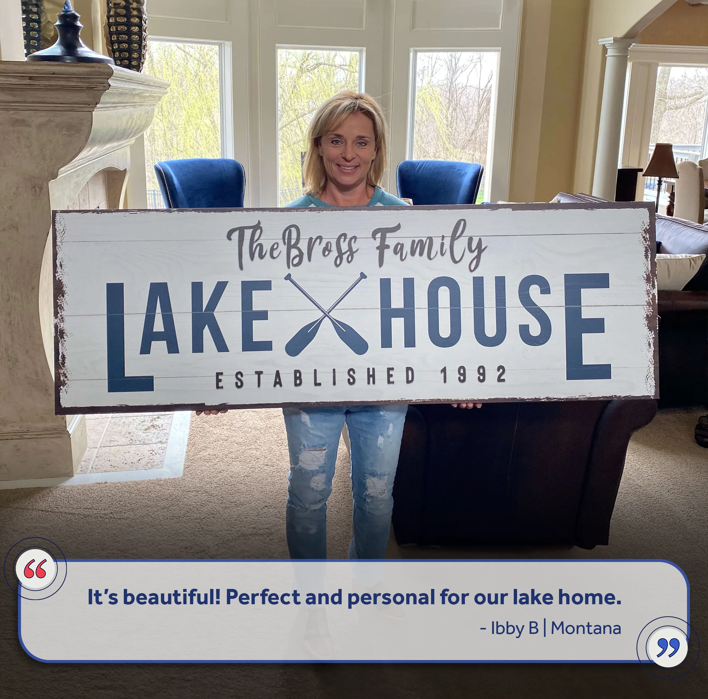 Family Lake House Sign II - Image 6
