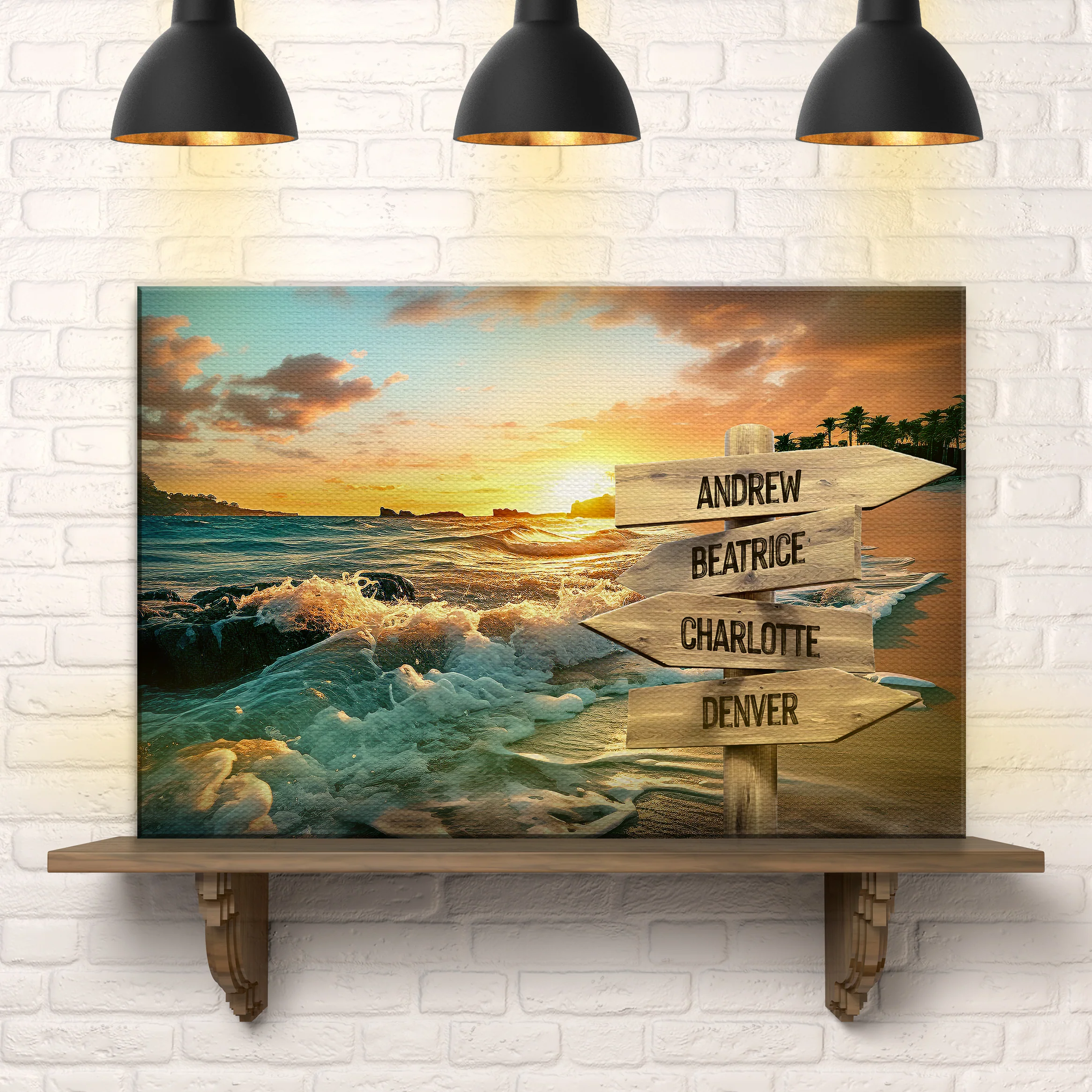 Family Name Ocean Sunset Sign - Image 2