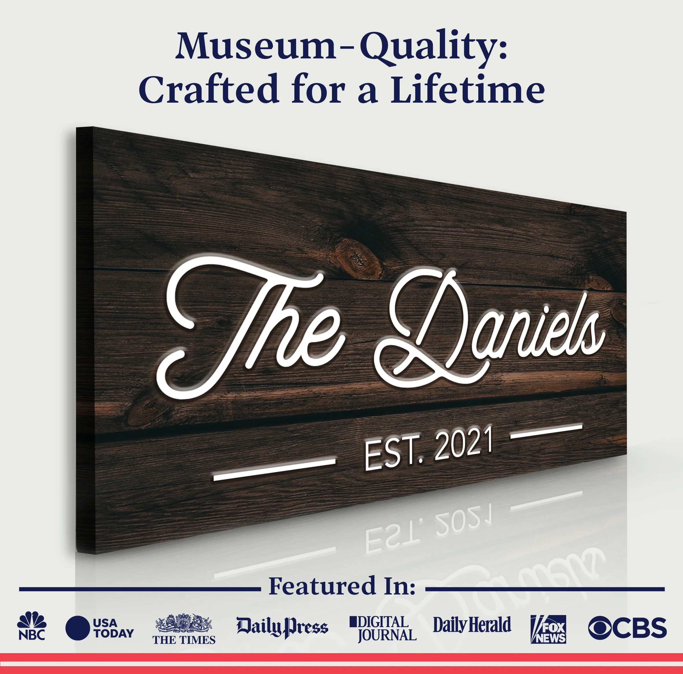 Wooden Family Name Sign - Image 3