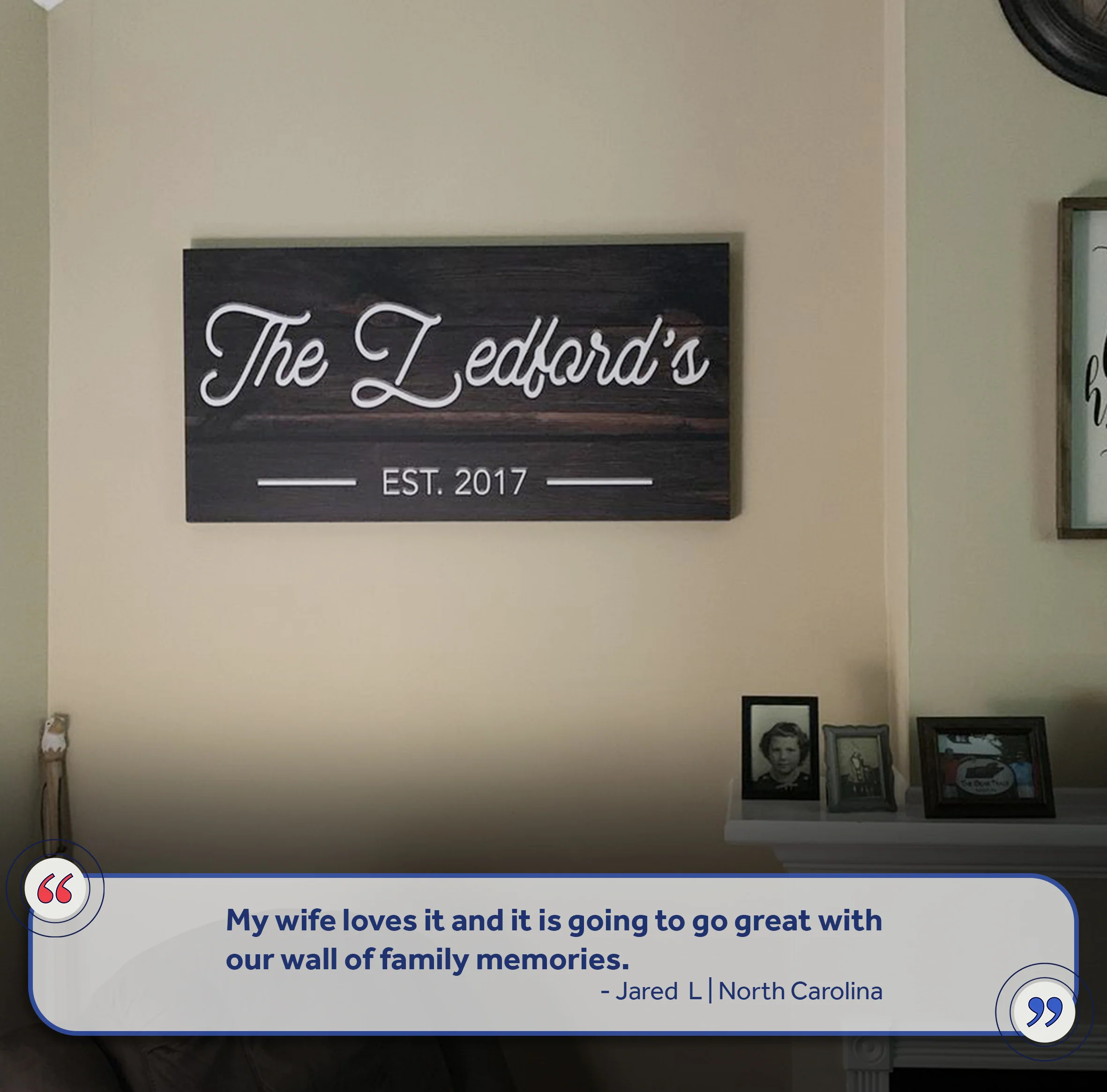 Wooden Family Name Sign - Image 7