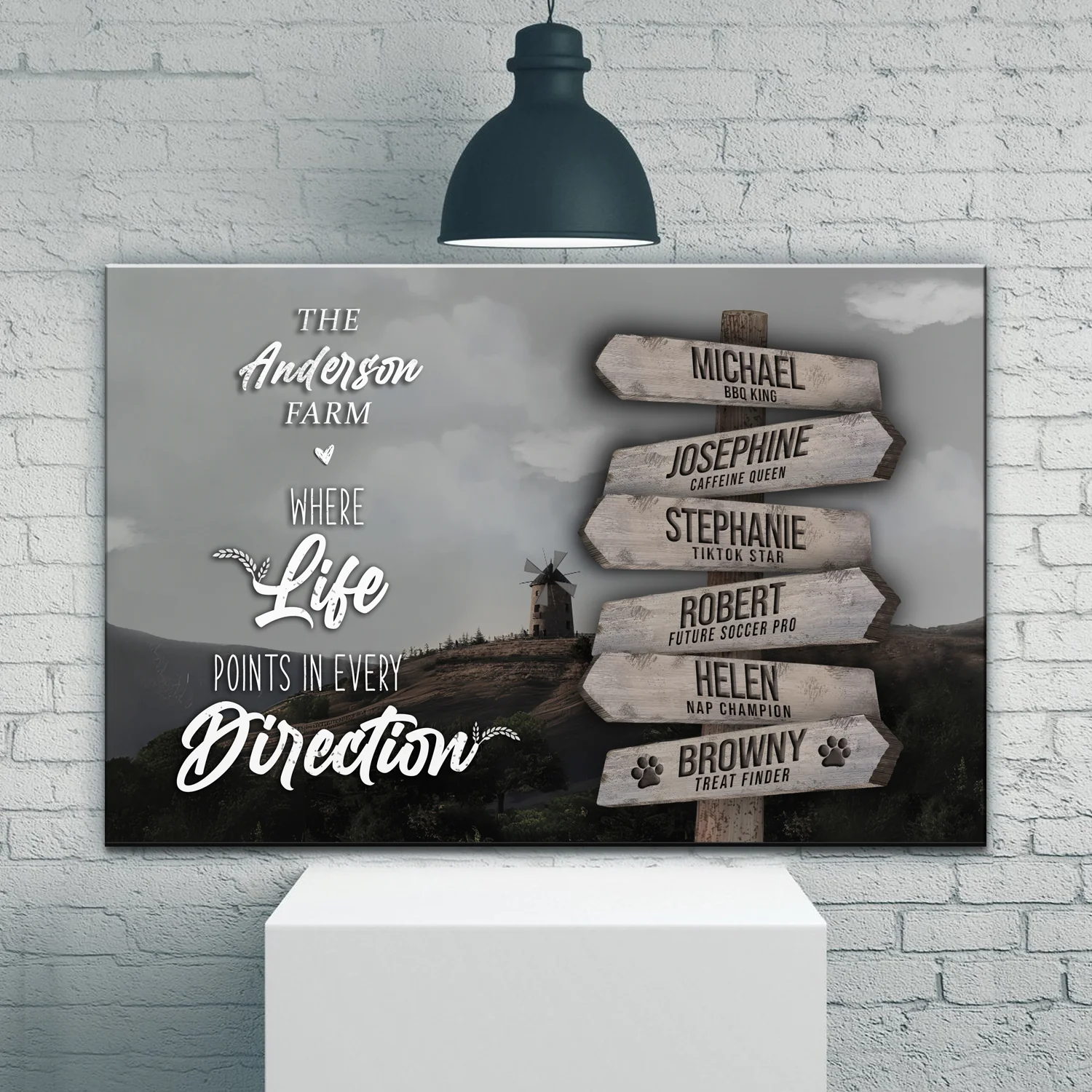 Family Name Sign | Personalized Farmhouse Road Sign | Names Canvas Wall Decor | Farm Sign Wall Decor | House Warming Gift | Custom Name Sign (ETSY) - Image 3