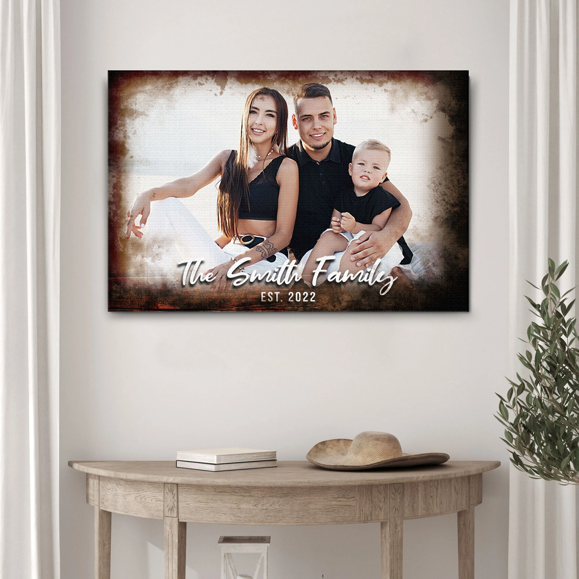 Family Portrait On Wood Sign - Image 3
