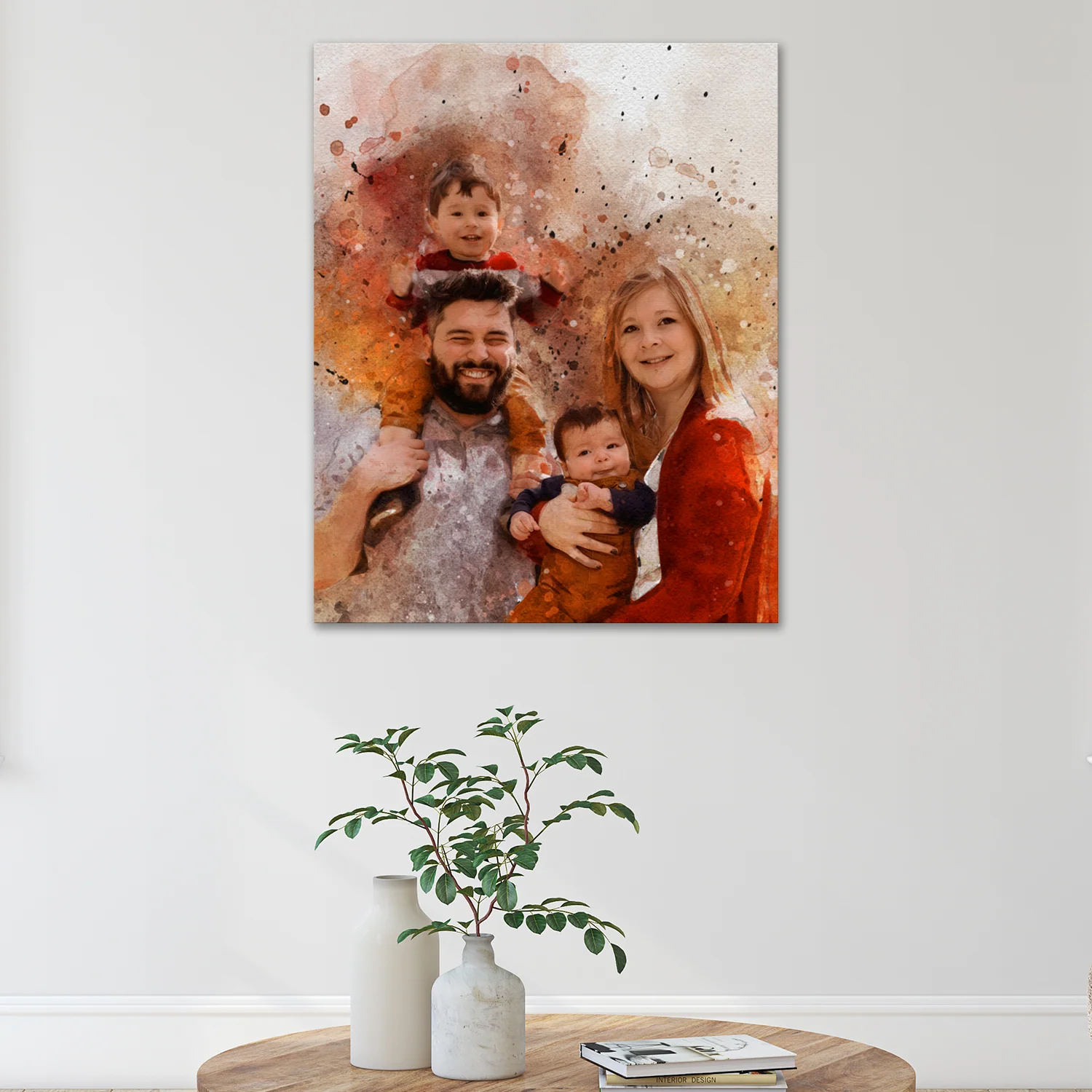 Family Watercolor Portrait Sign - Image 2
