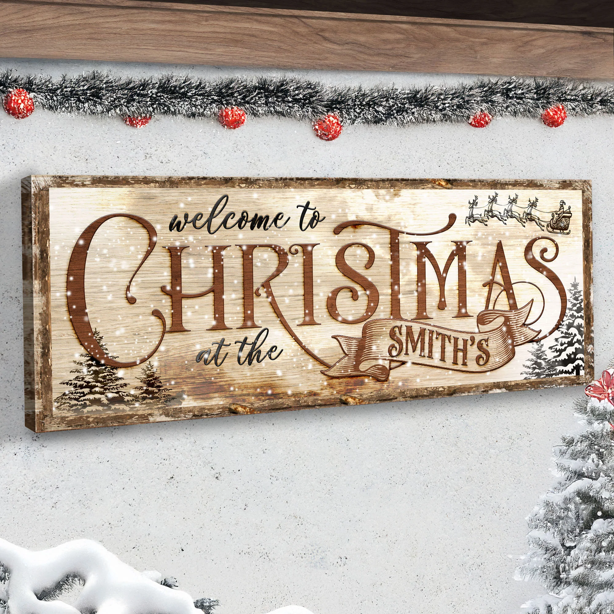 Family Welcome To Christmas Sign - Image 3