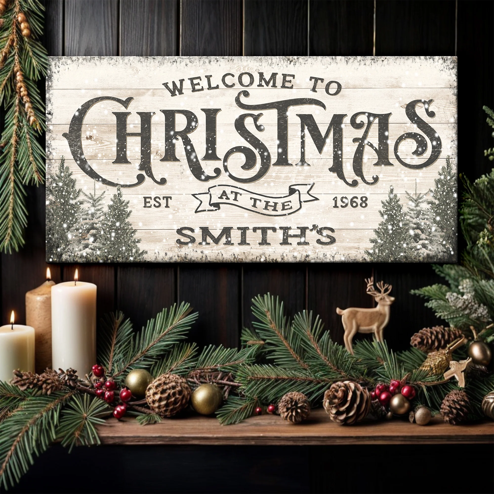 Family Welcome To Christmas Sign III - Image 2