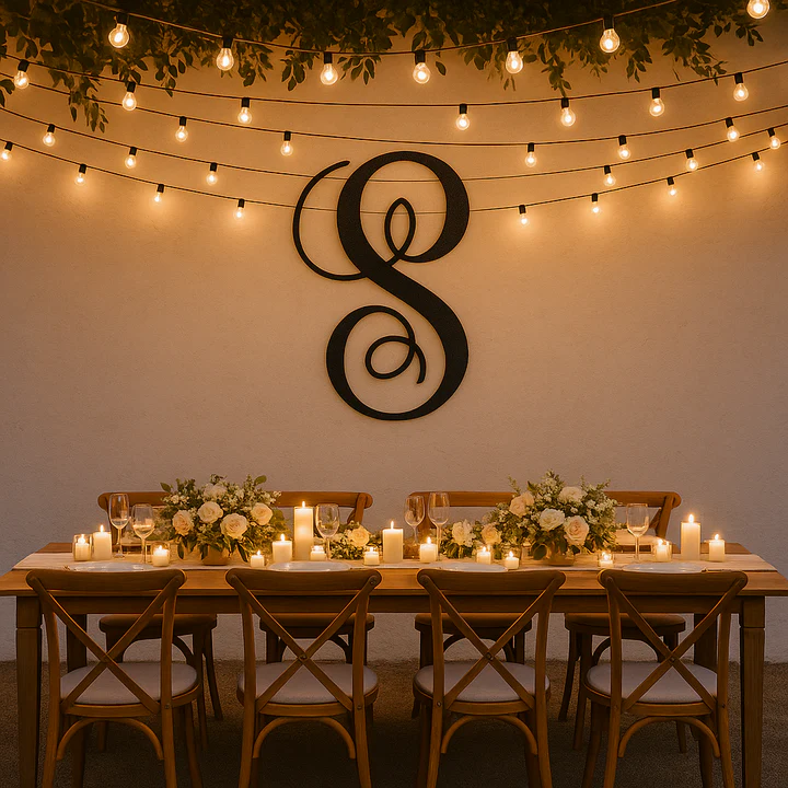 Fancy Initial Monogram - Steel Sign - Image 3