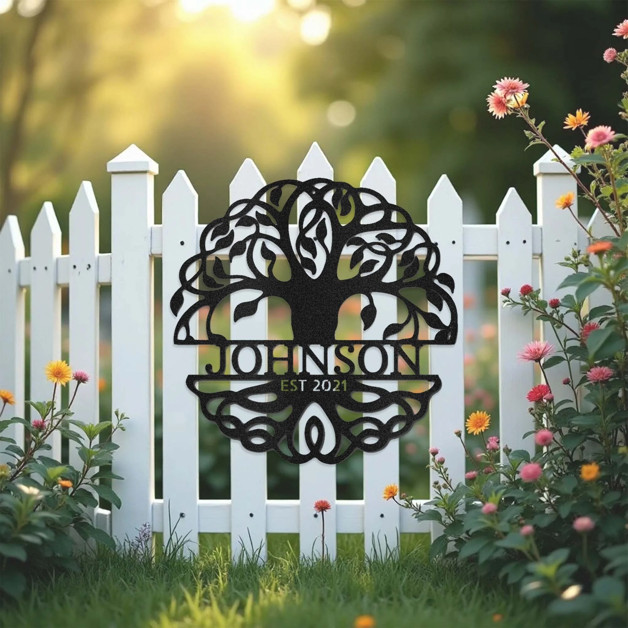 Fancy Tree of Life Monogram - Steel Sign - Image 4