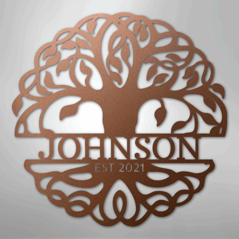 Fancy Tree of Life Monogram - Steel Sign - Image 6