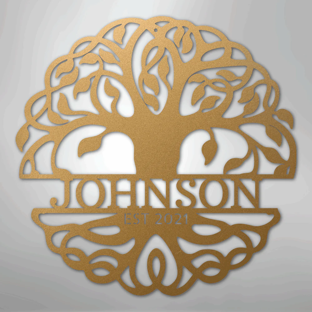 Fancy Tree of Life Monogram - Steel Sign - Image 7