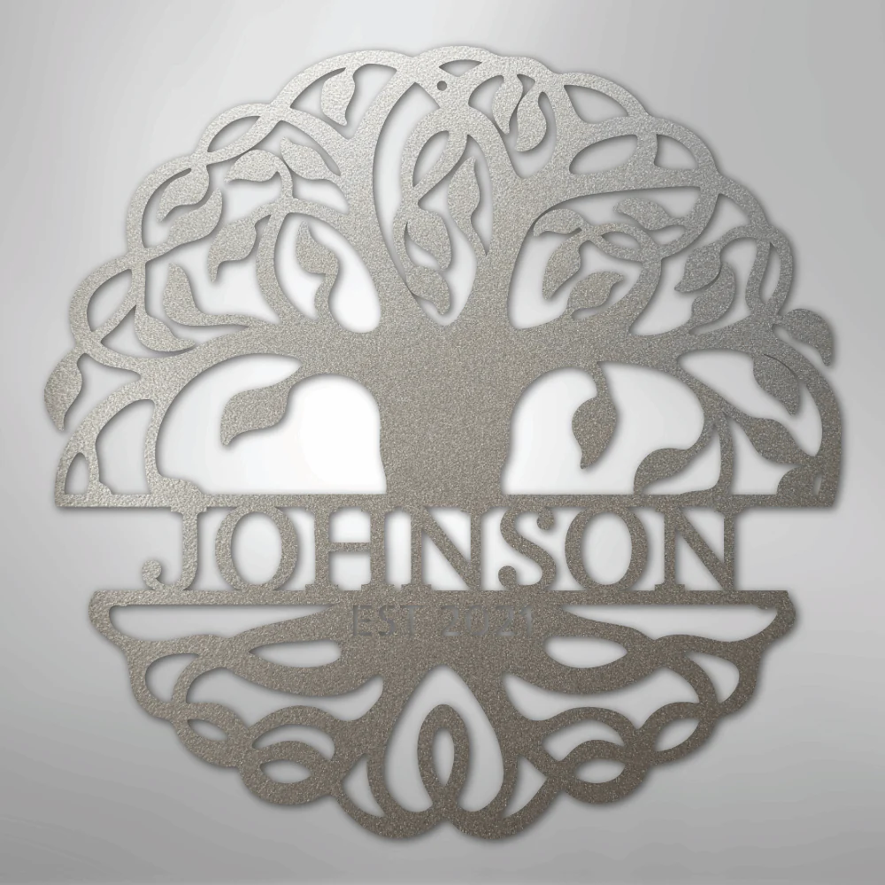 Fancy Tree of Life Monogram - Steel Sign - Image 8