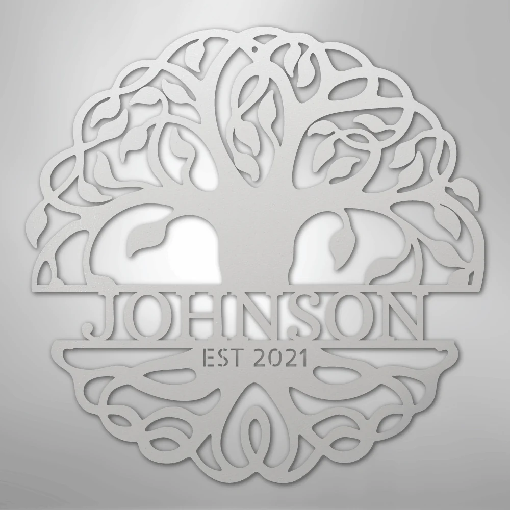 Fancy Tree of Life Monogram - Steel Sign - Image 9
